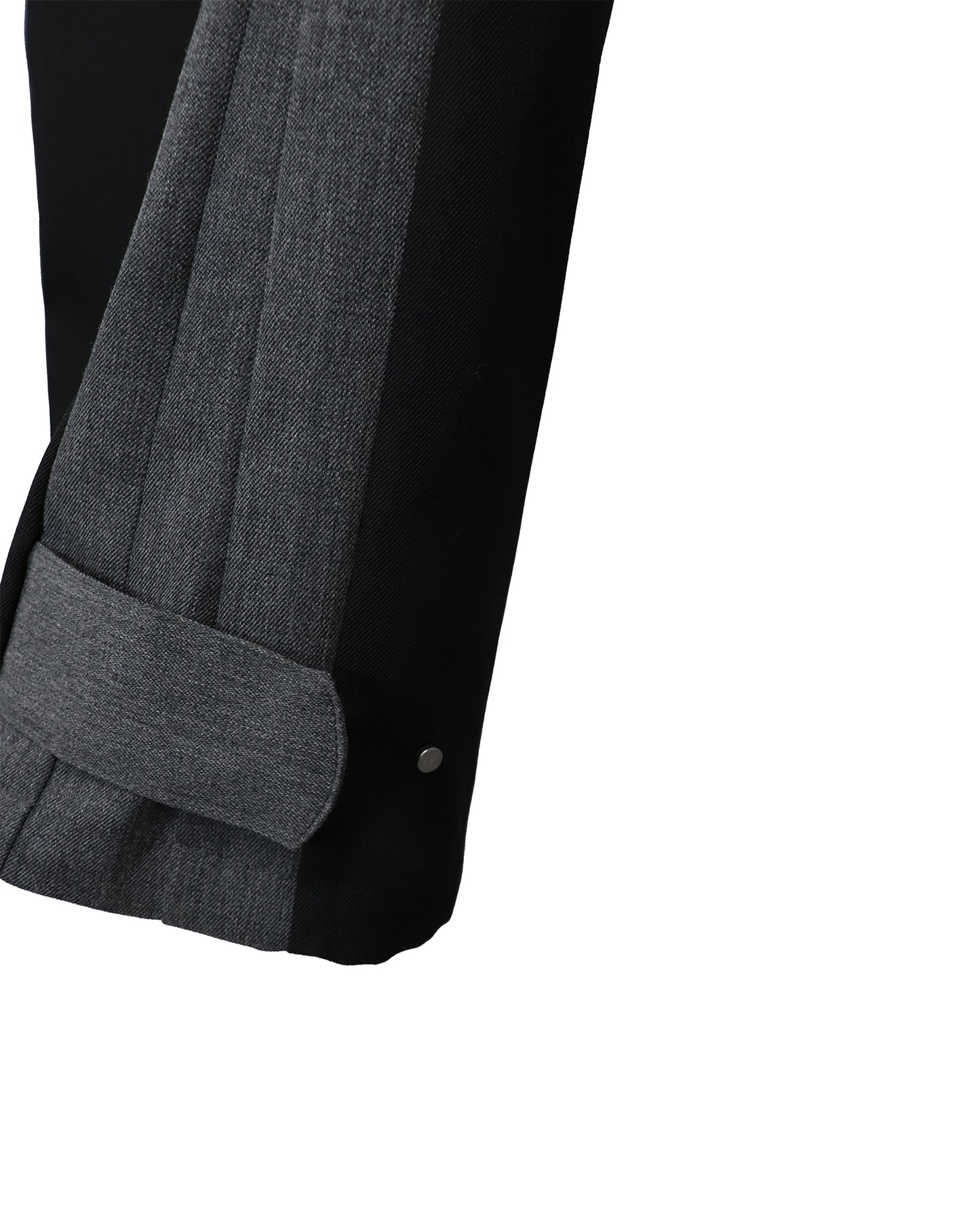 STREAMLINED CONVERTIBLE HEM TROUSERS/ BLACK×GRAY