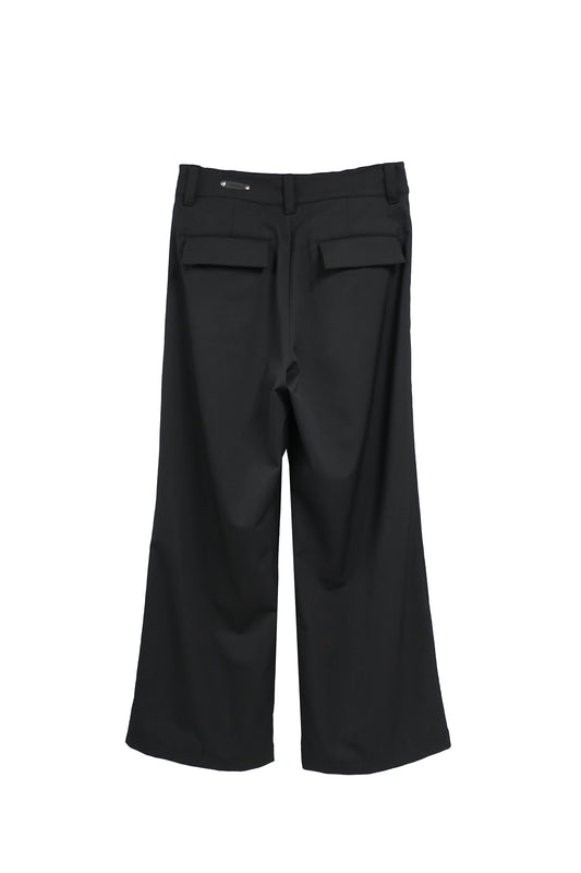 【RE-STOCK】BASIC GABARDINE  WIDE TROUSERS / BLACK