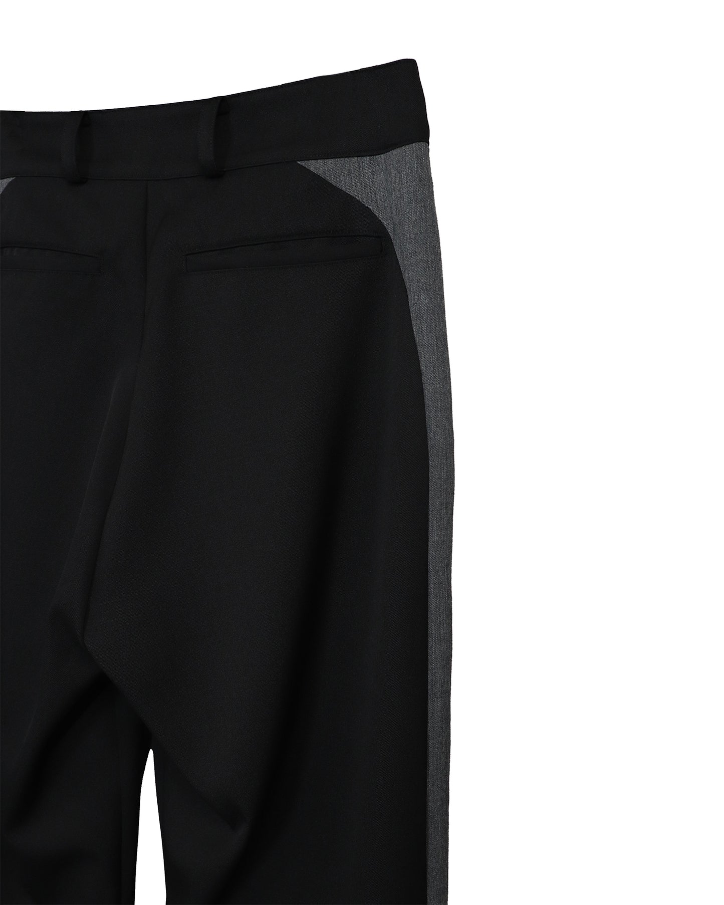 STREAMLINED CONVERTIBLE HEM TROUSERS/ BLACK×GRAY