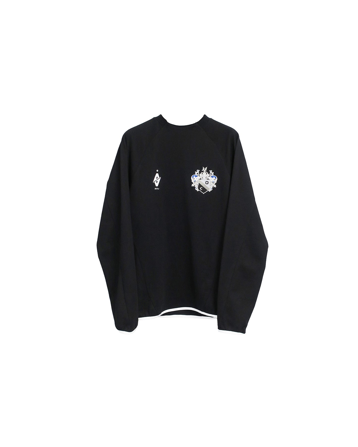 【SALE】A G J WARM UP  LONG SLEEVE SHIRTS（COTTON） / BLACK