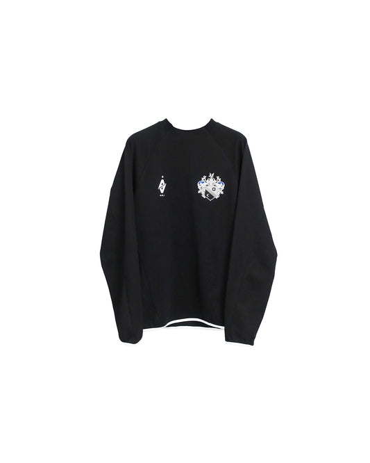 【SALE】A G J WARM UP  LONG SLEEVE SHIRTS（COTTON） / BLACK