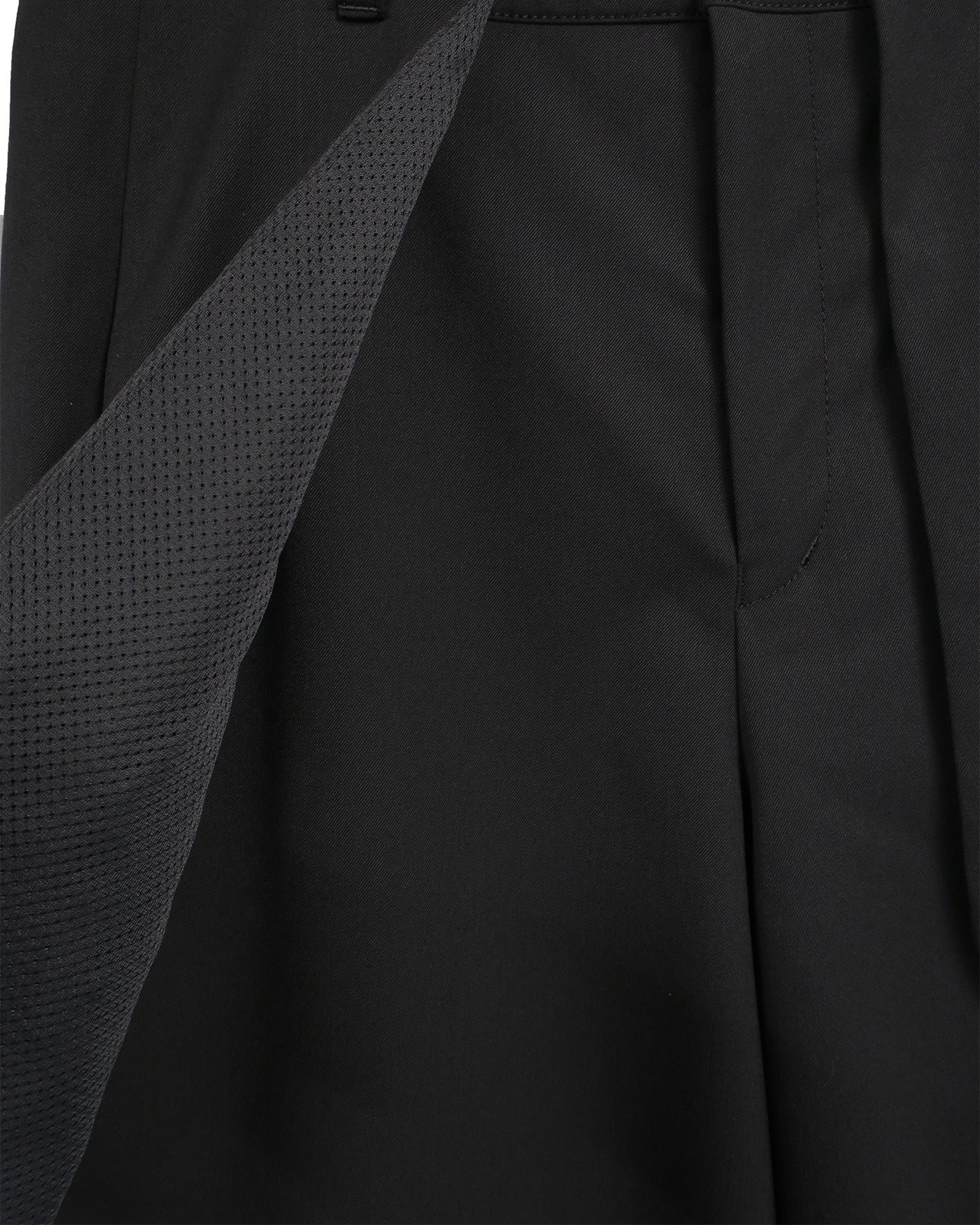FLEX GABARDINE CROPPED WIDE TROUSERS/ BLACK