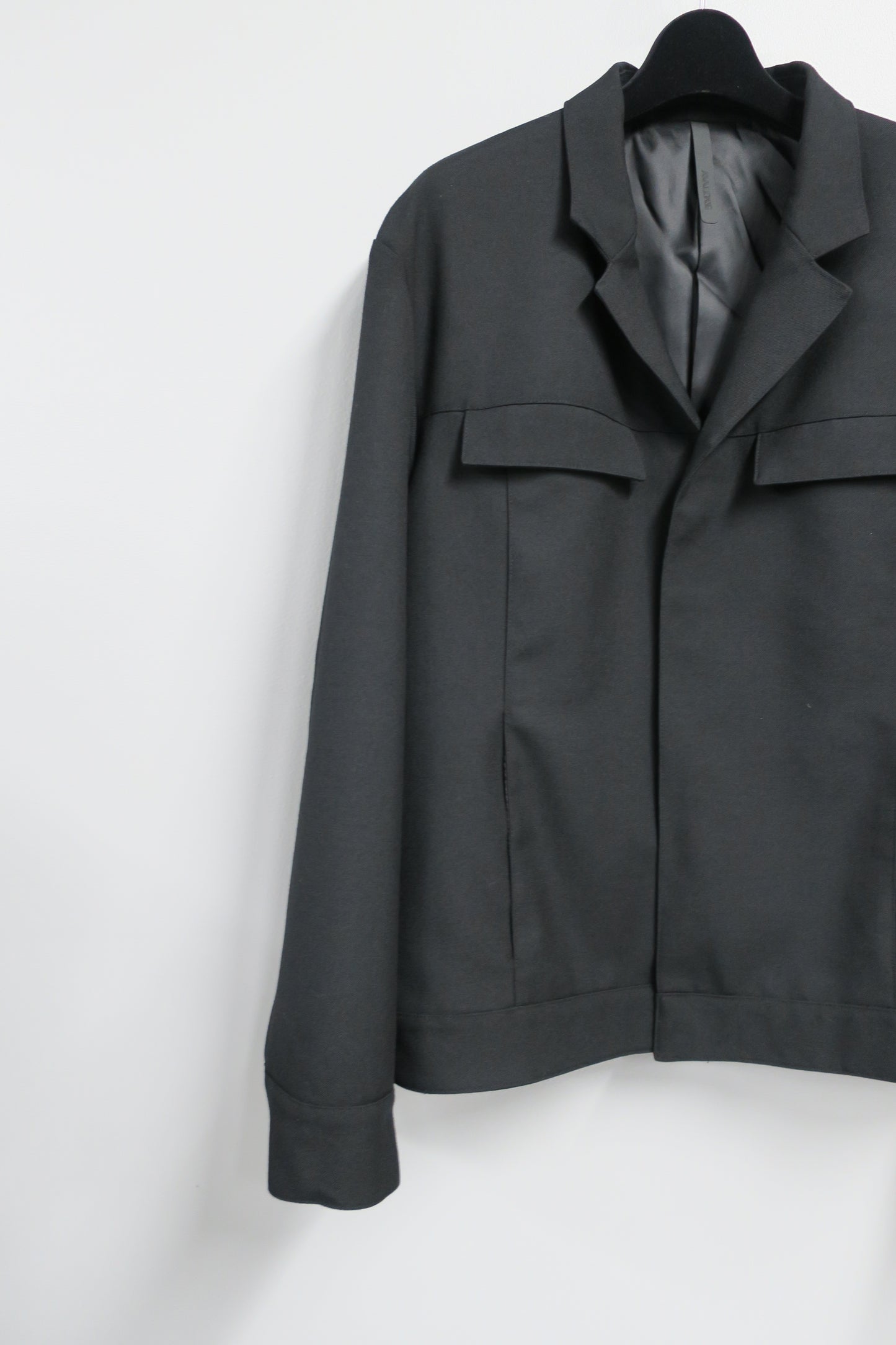 GABERDINE WOOL MODERN  IKE JACKET / BLACK