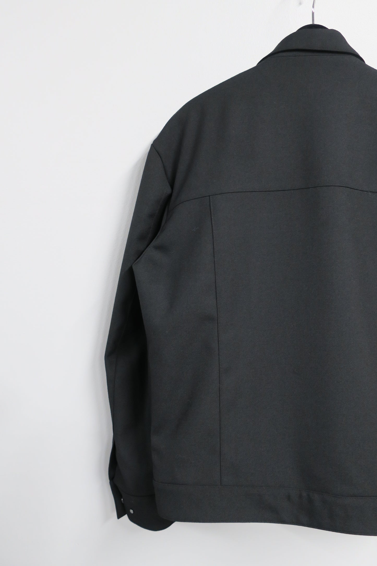 GABERDINE WOOL MODERN  IKE JACKET / BLACK