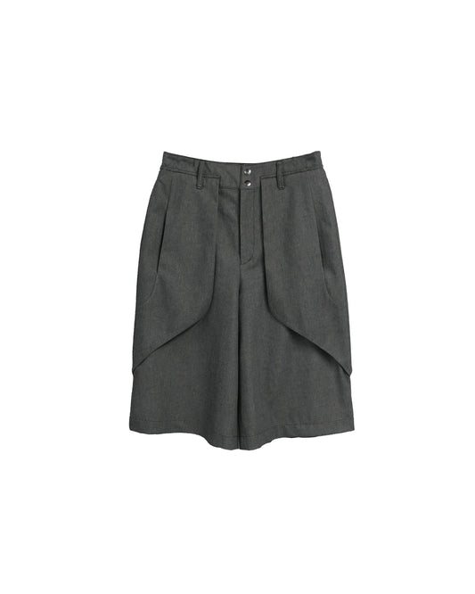 【RE-STOCK】11oz WASHED DENIM CROPPED WIDE TROUSERS /D-GY
