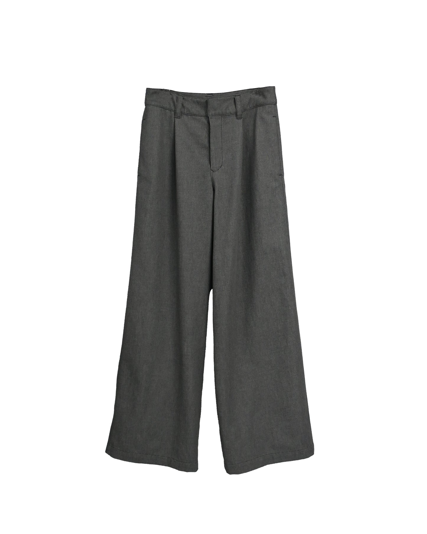11oz WASHED DENIM  WIDE TROUSERS / D-GY