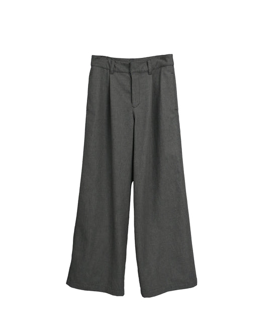 11oz WASHED DENIM  WIDE TROUSERS / D-GY