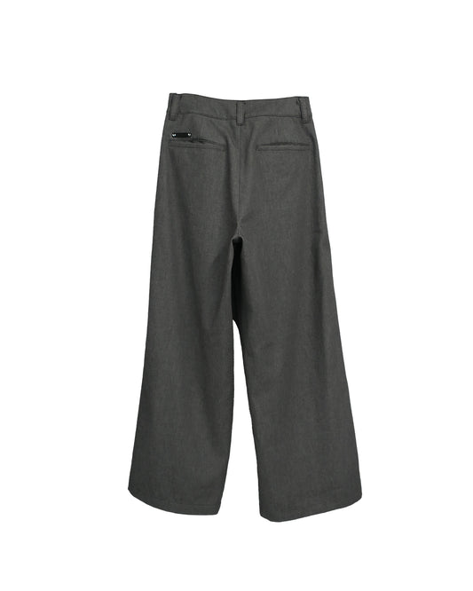 11oz WASHED DENIM  WIDE TROUSERS / D-GY