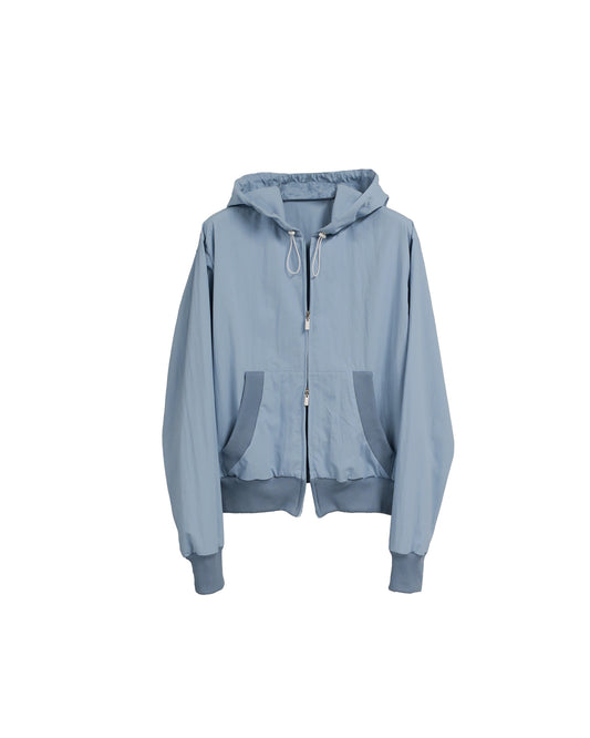 【SALE】WATERPROOF COMPACT W ZIP HOODIE/ L-BLUE