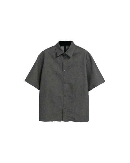 11oz WASHED DENIM  SHORT SLEEVE SHIRTS/ D-GRAY