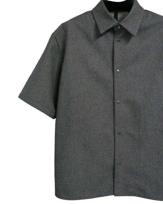 11oz WASHED DENIM  SHORT SLEEVE SHIRTS/ D-GRAY