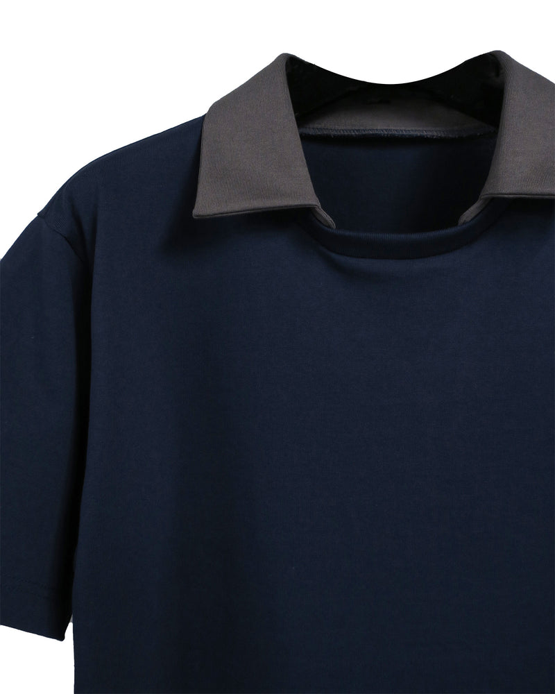 DOCKING  COLLAR TEE / NAVY
