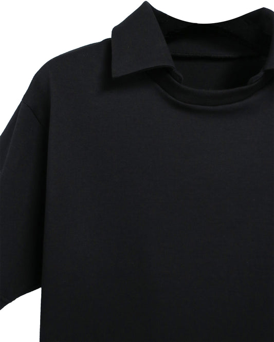 DOCKING  COLLAR TEE / BLACK
