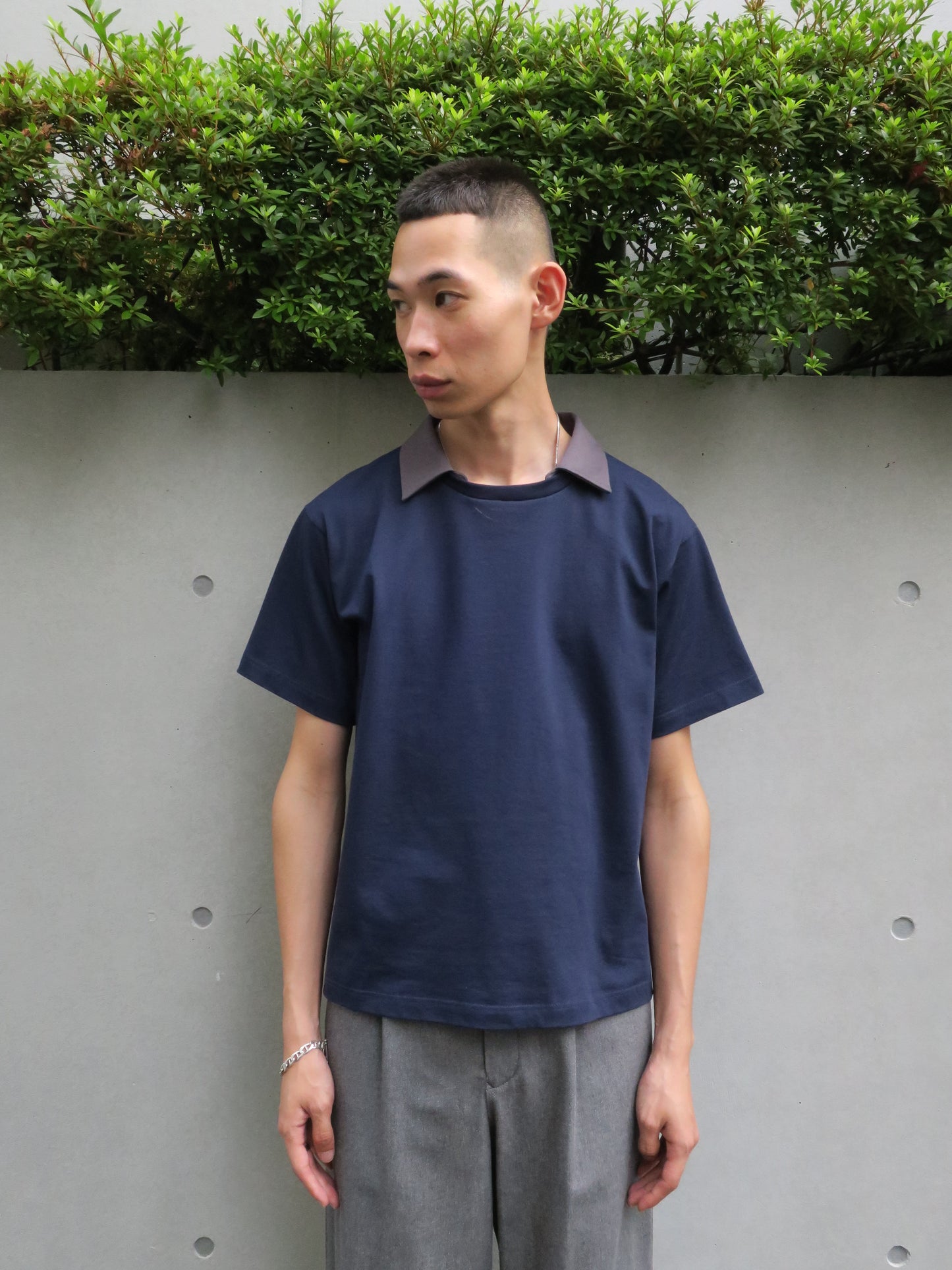 DOCKING  COLLAR TEE / NAVY