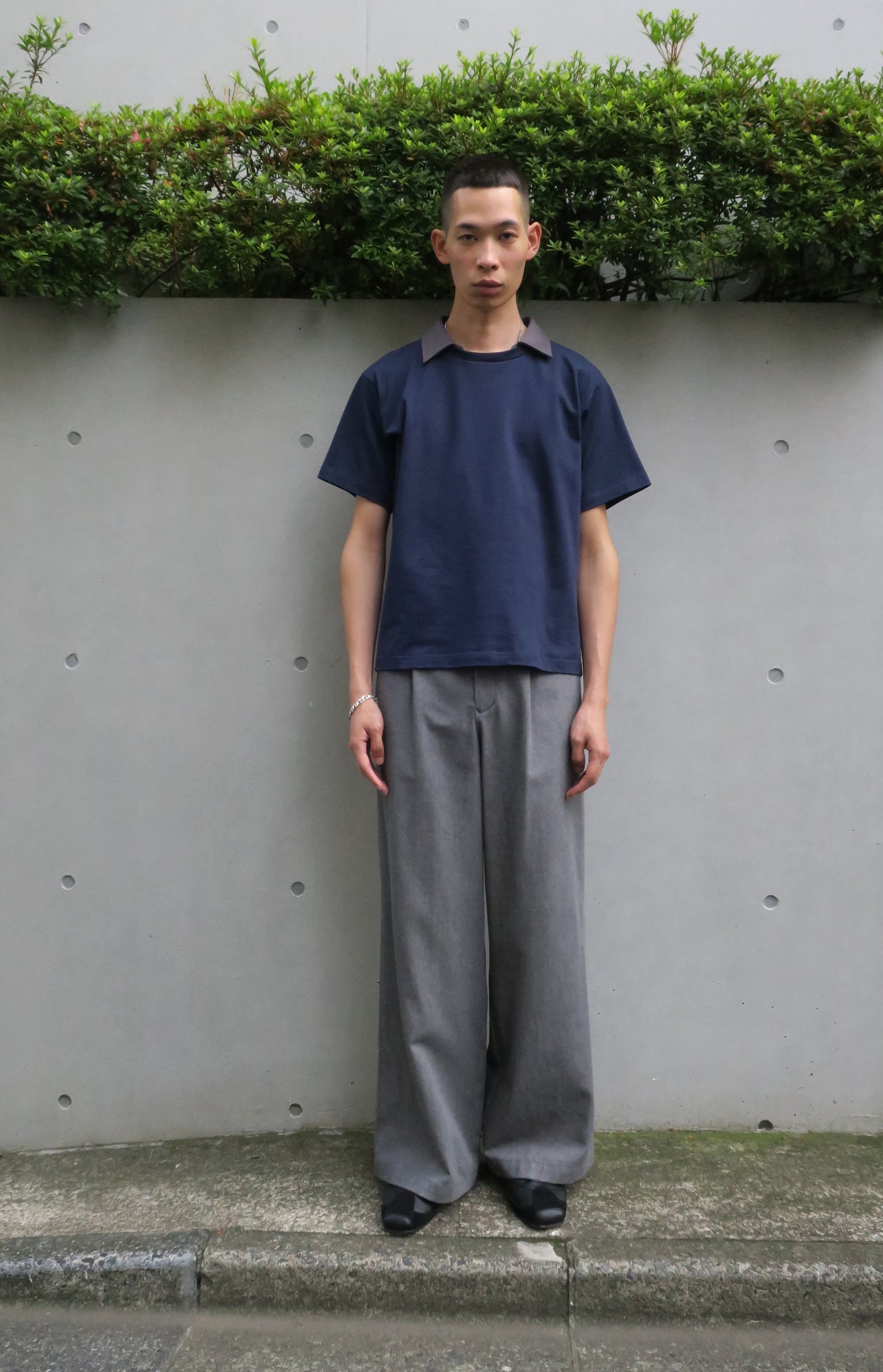 DOCKING  COLLAR TEE / NAVY