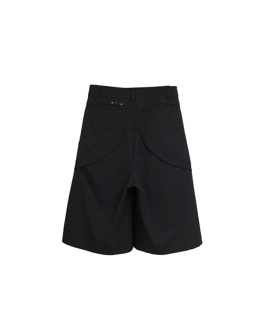 【RE-STOCK】FLEX GABARDINE THREE-D STREAM  CROPPED WIDE TROUSERS/ BLACK