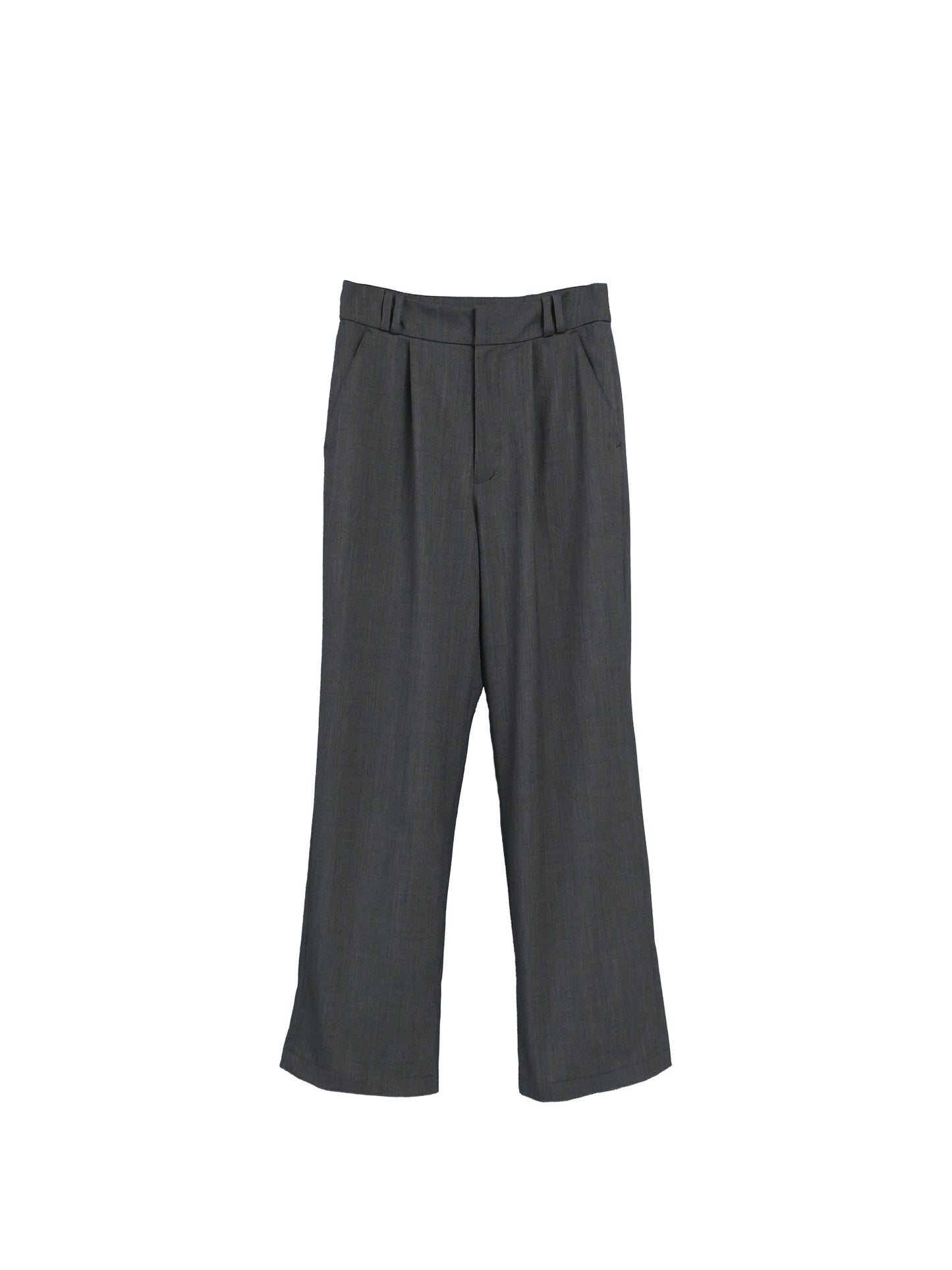 DOUBLE LOOP RELAXED STRAIGHT TROUSERS / GRAY