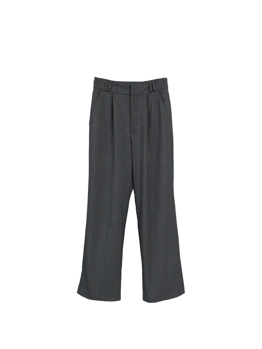 DOUBLE LOOP RELAXED STRAIGHT TROUSERS / GRAY