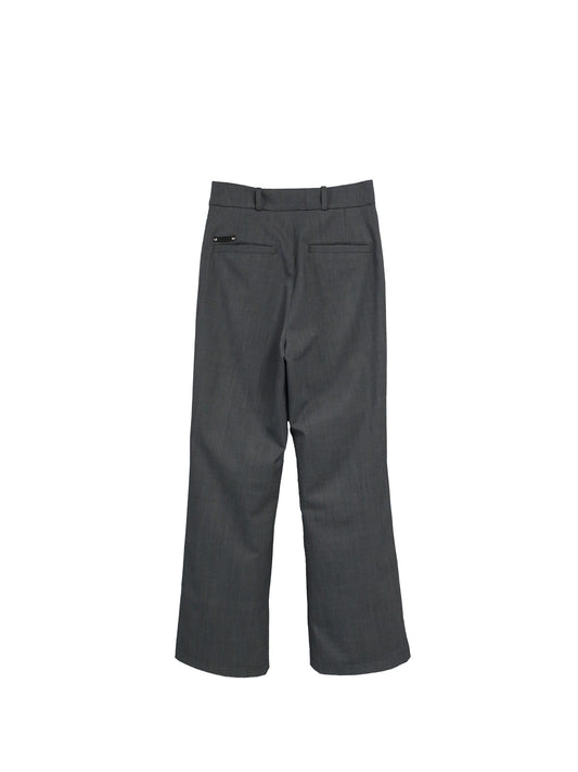 DOUBLE LOOP RELAXED STRAIGHT TROUSERS / GRAY
