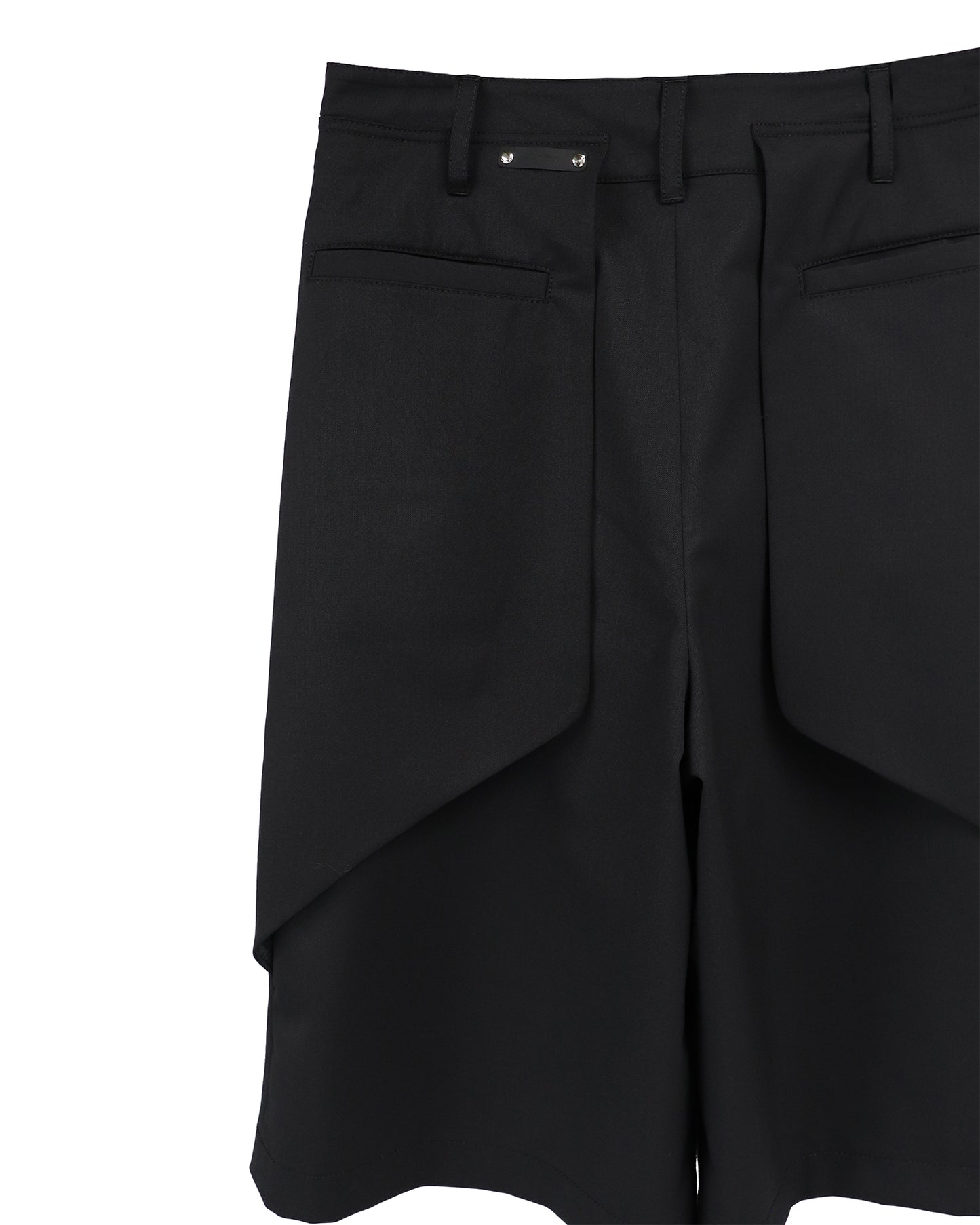 FLEX GABARDINE CROPPED WIDE TROUSERS/ BLACK