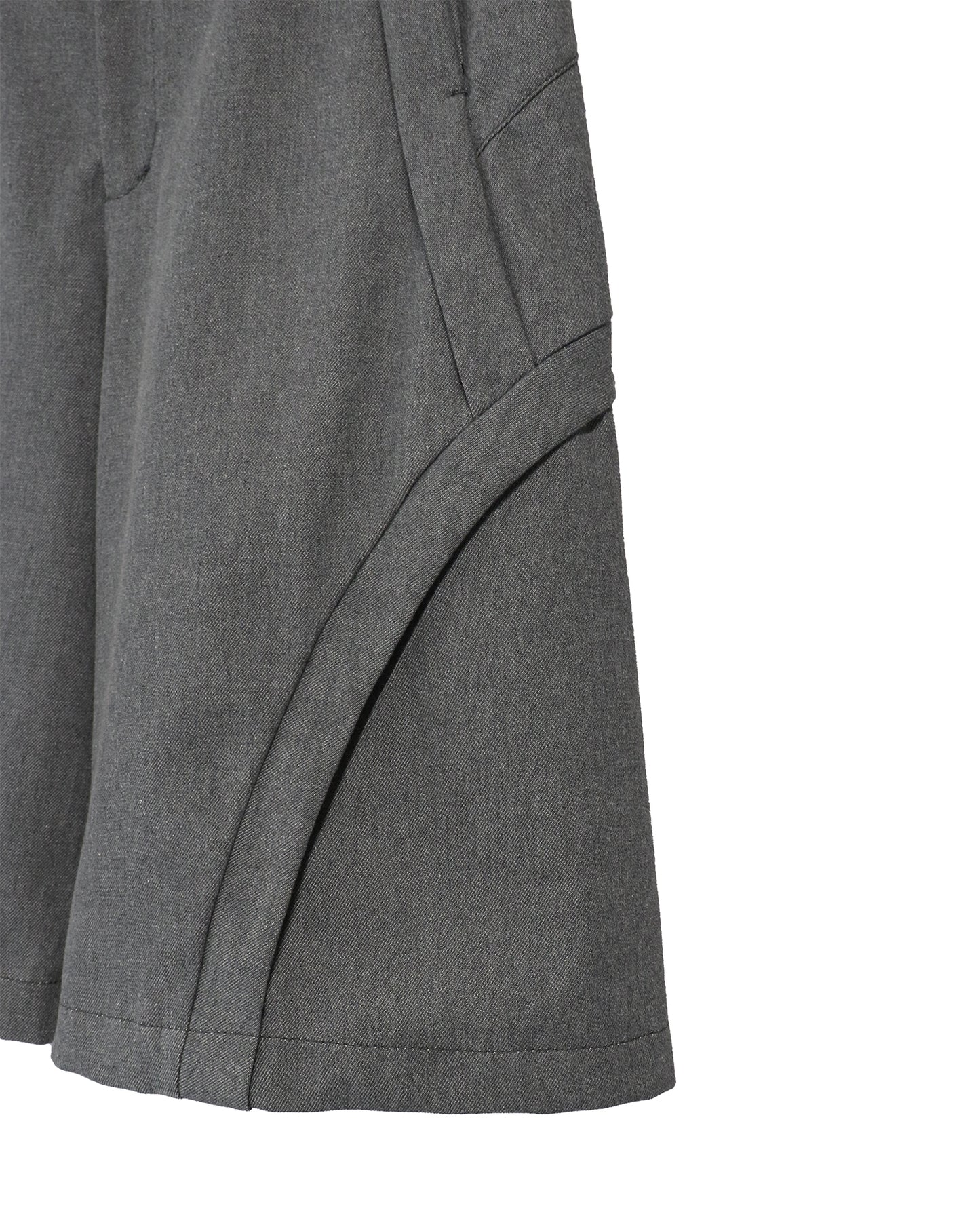 THREE-D DENIM WIDE CROPPED WIDE TROUSERS/ D-GRAY