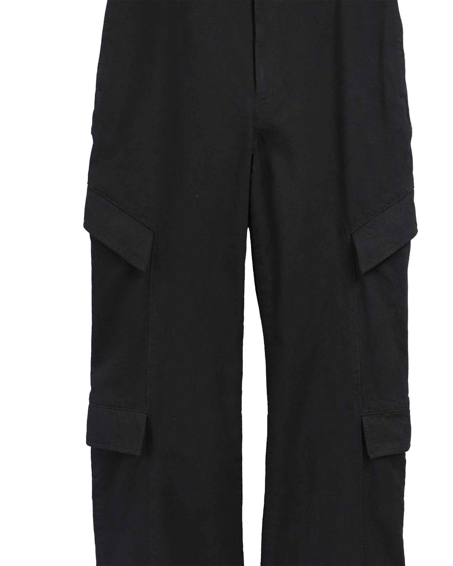 STRUCTURED UTILITY DENIM TROUSERS / BLACK