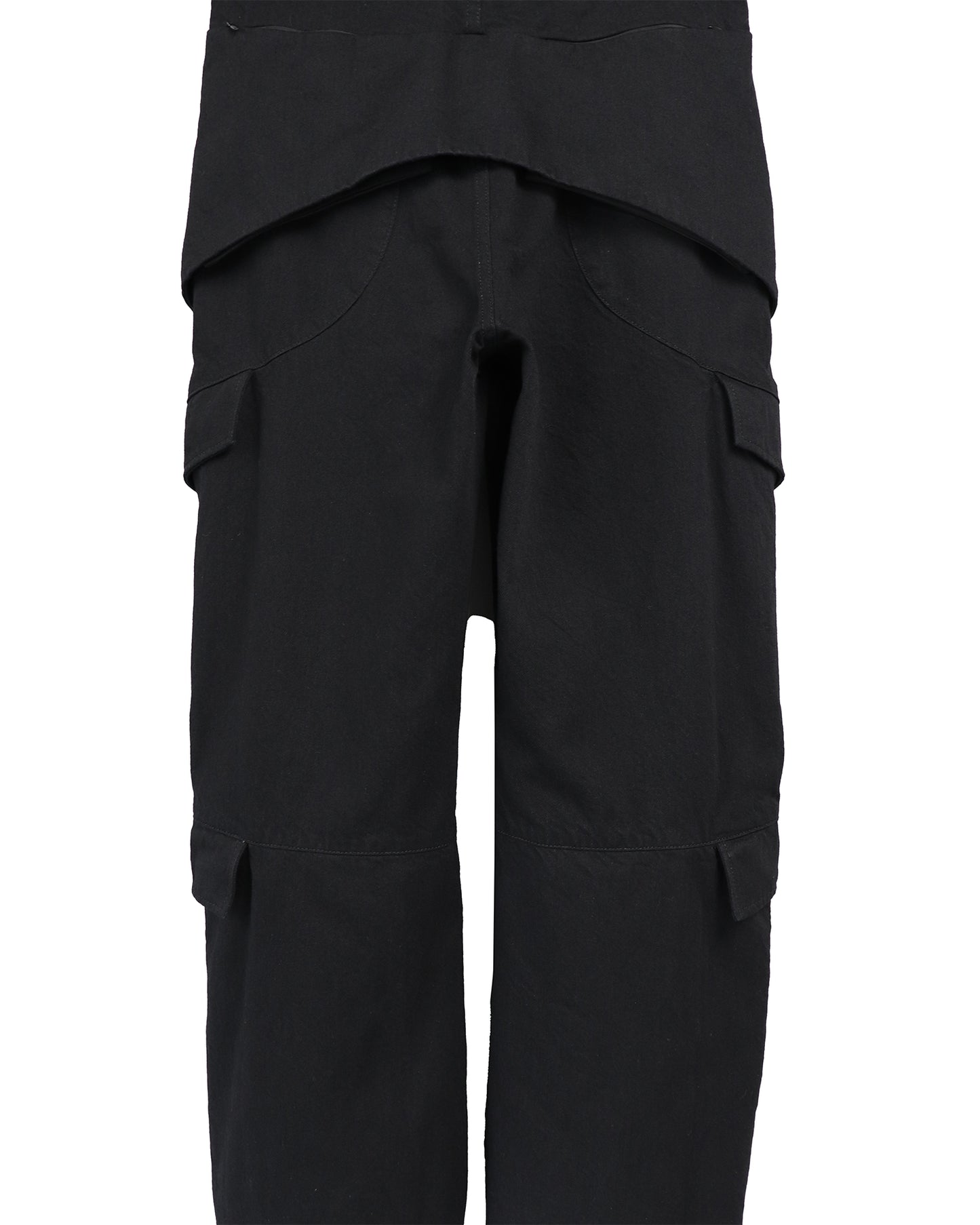 STRUCTURED UTILITY DENIM TROUSERS / BLACK