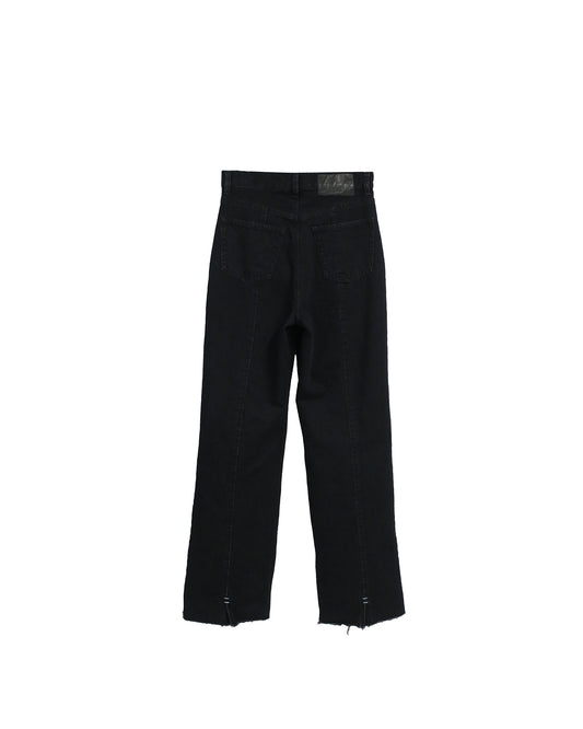 WING CUT DENIM PANTS / BLACK