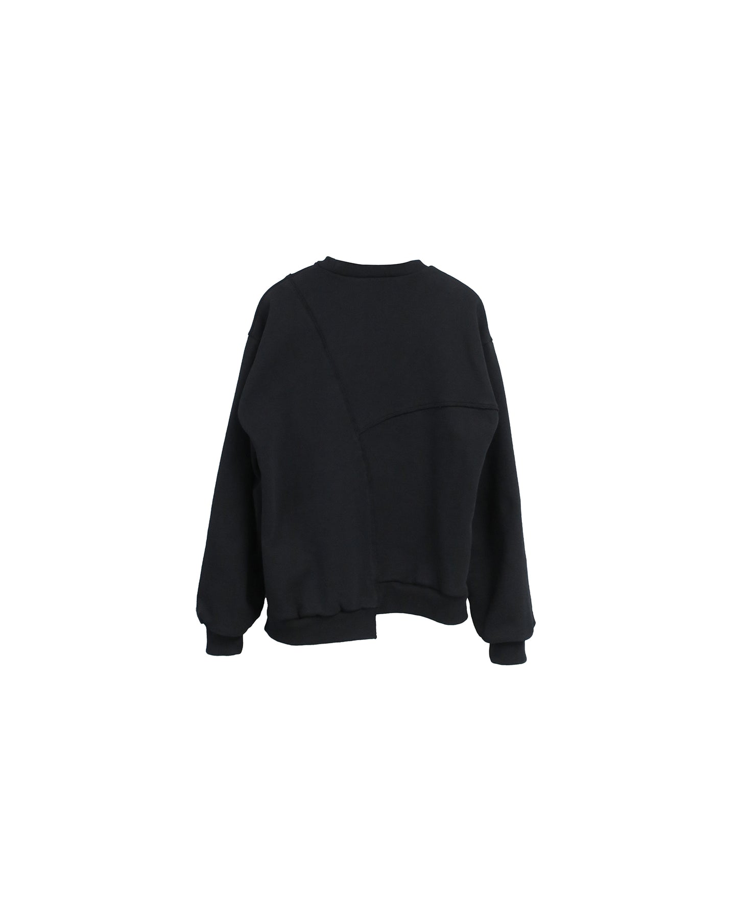 REBUILT TEXTURED PANEL CREWNECK SWEATSHIRT/ BLACK