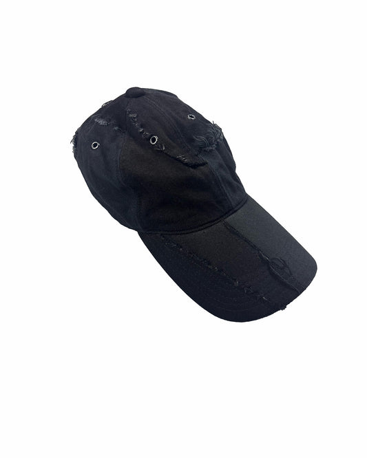 QUAD PATCH DENIM CAP / BLACK