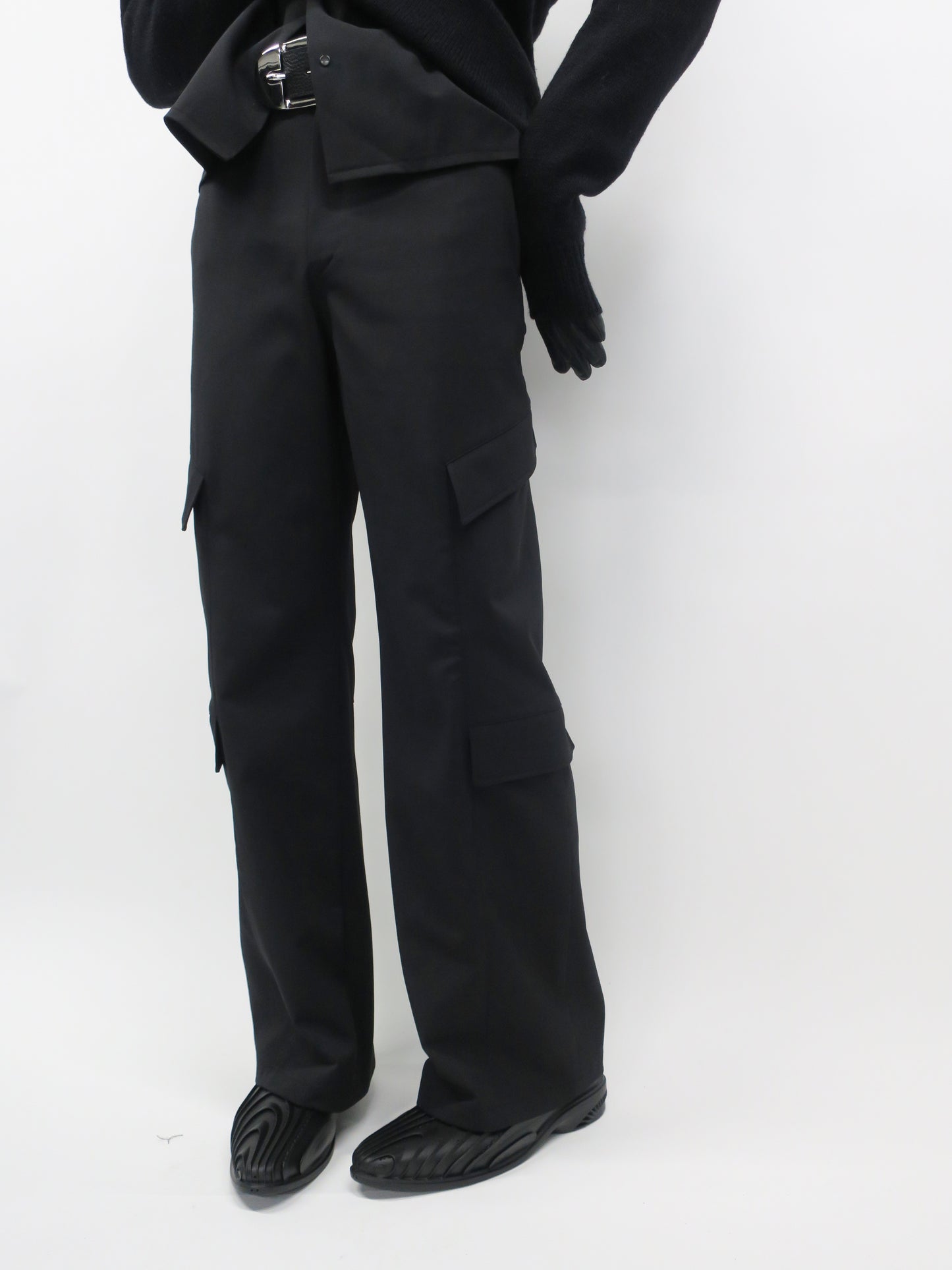 STRUCTURED UTILITY TROUSERS / BLACK