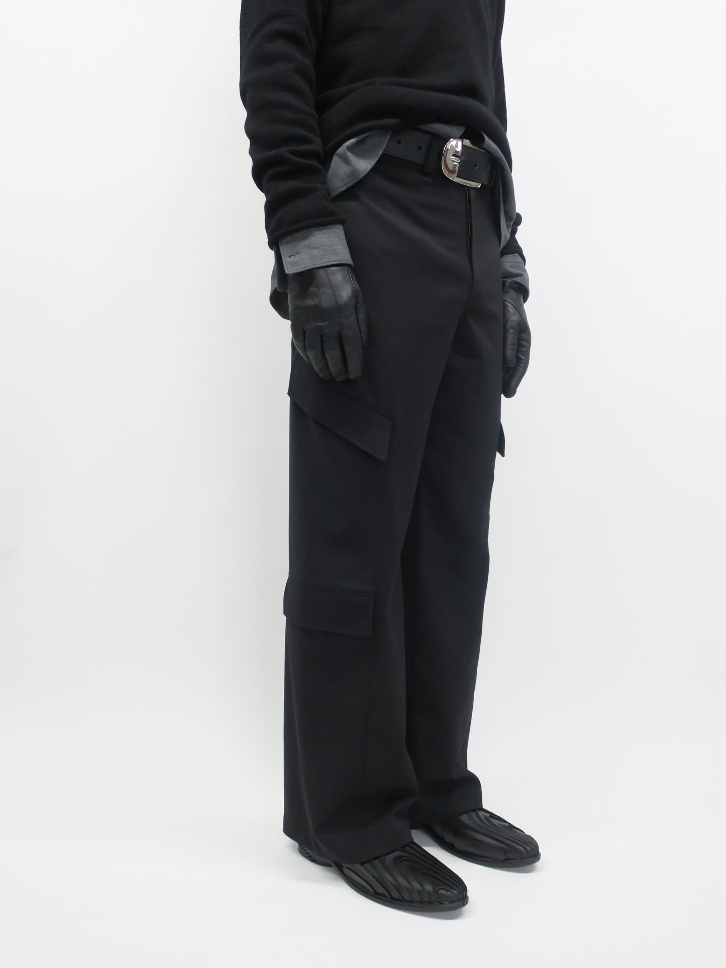 STRUCTURED UTILITY TROUSERS / BLACK