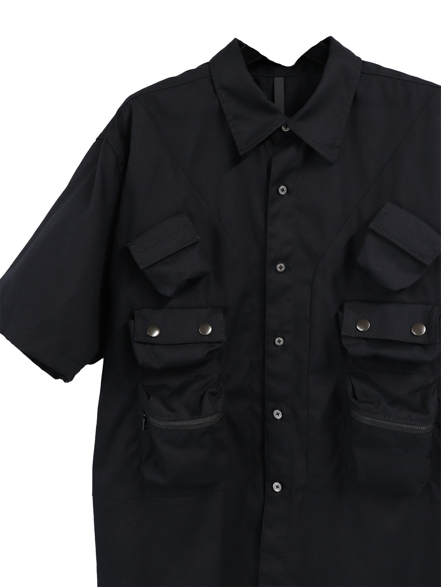 PUCKERED C-1 DOCKING SHIRT/ BLACK 