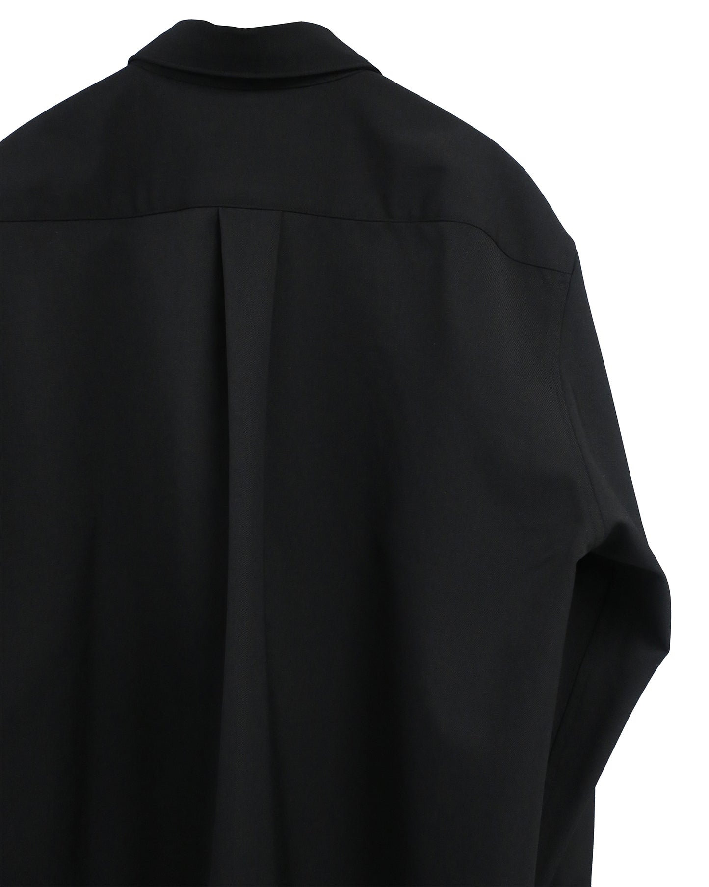FLEX GABARDINE WOOL BOX SHIRTS/ BLACK