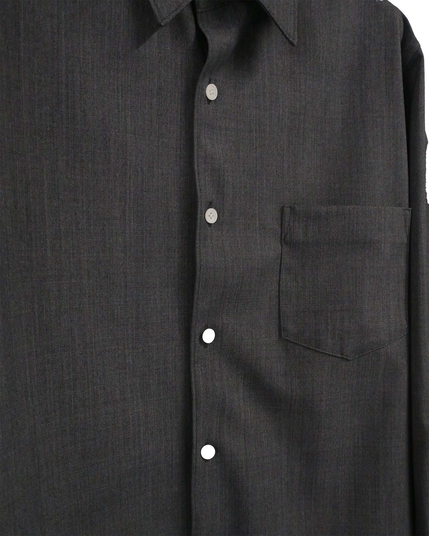 FLEX GABARDINE WOOL BOX SHIRTS/ GRAY