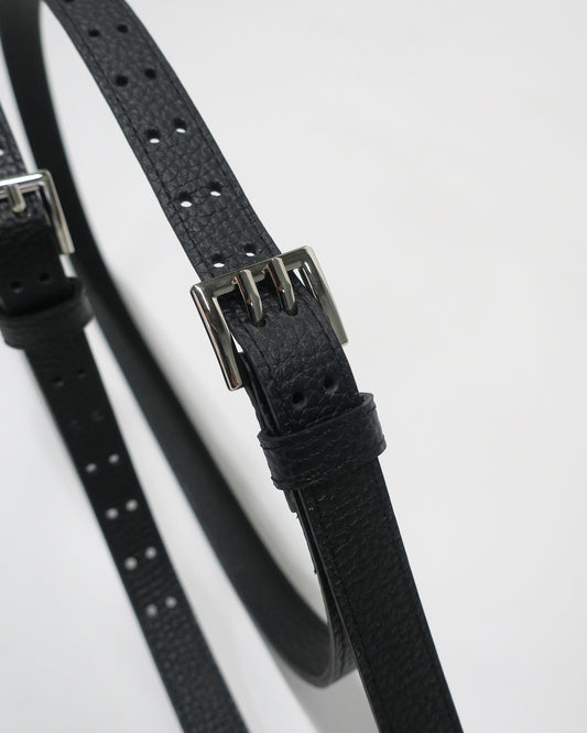 DOUBLE-PIN NARROW BELT / BLACK