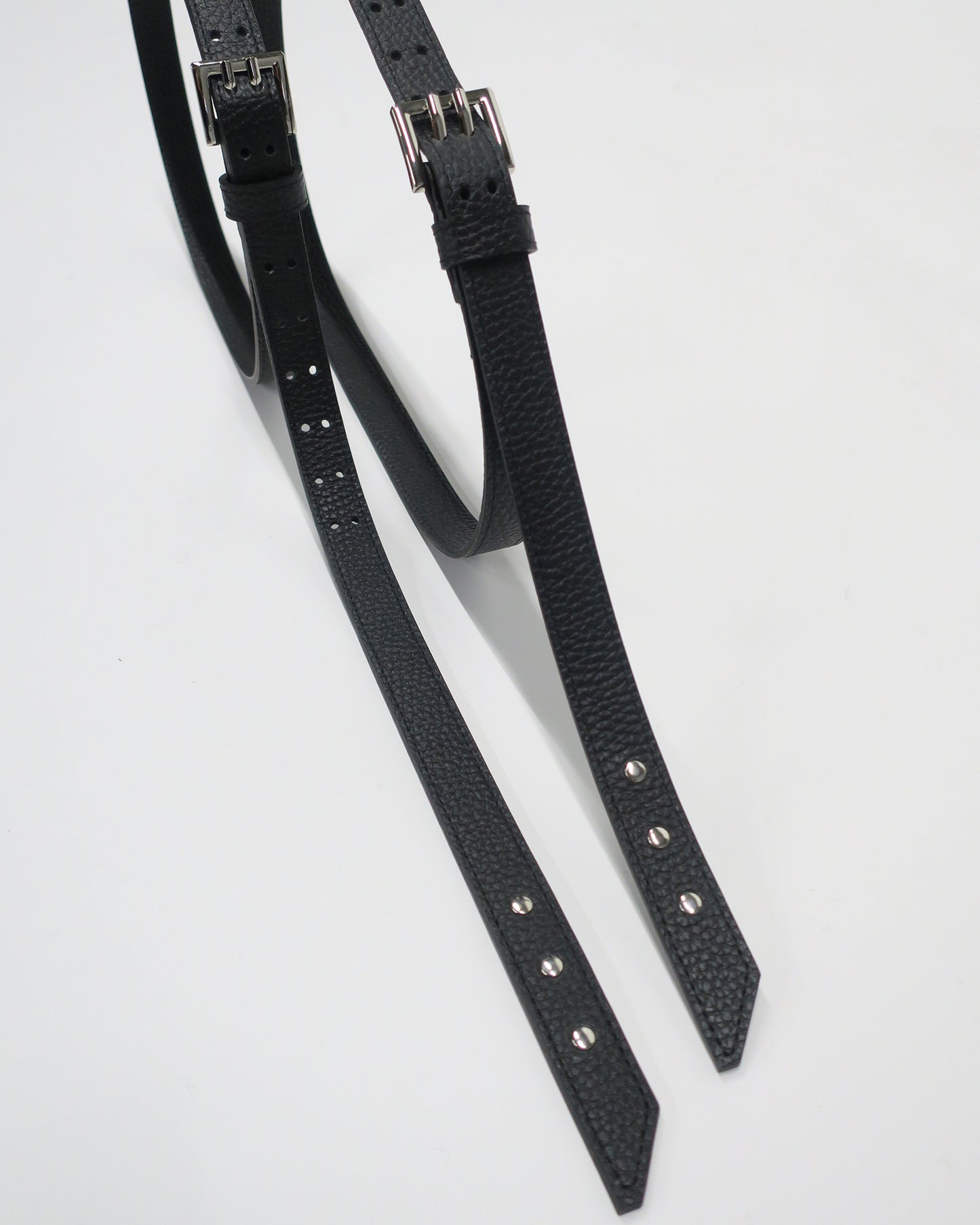 DOUBLE-PIN NARROW BELT / BLACK