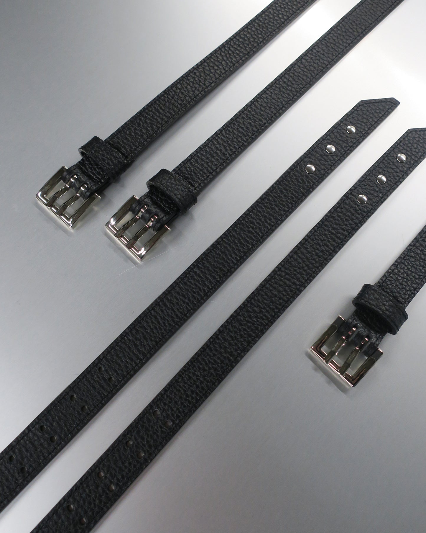 DOUBLE-PIN NARROW BELT / BLACK
