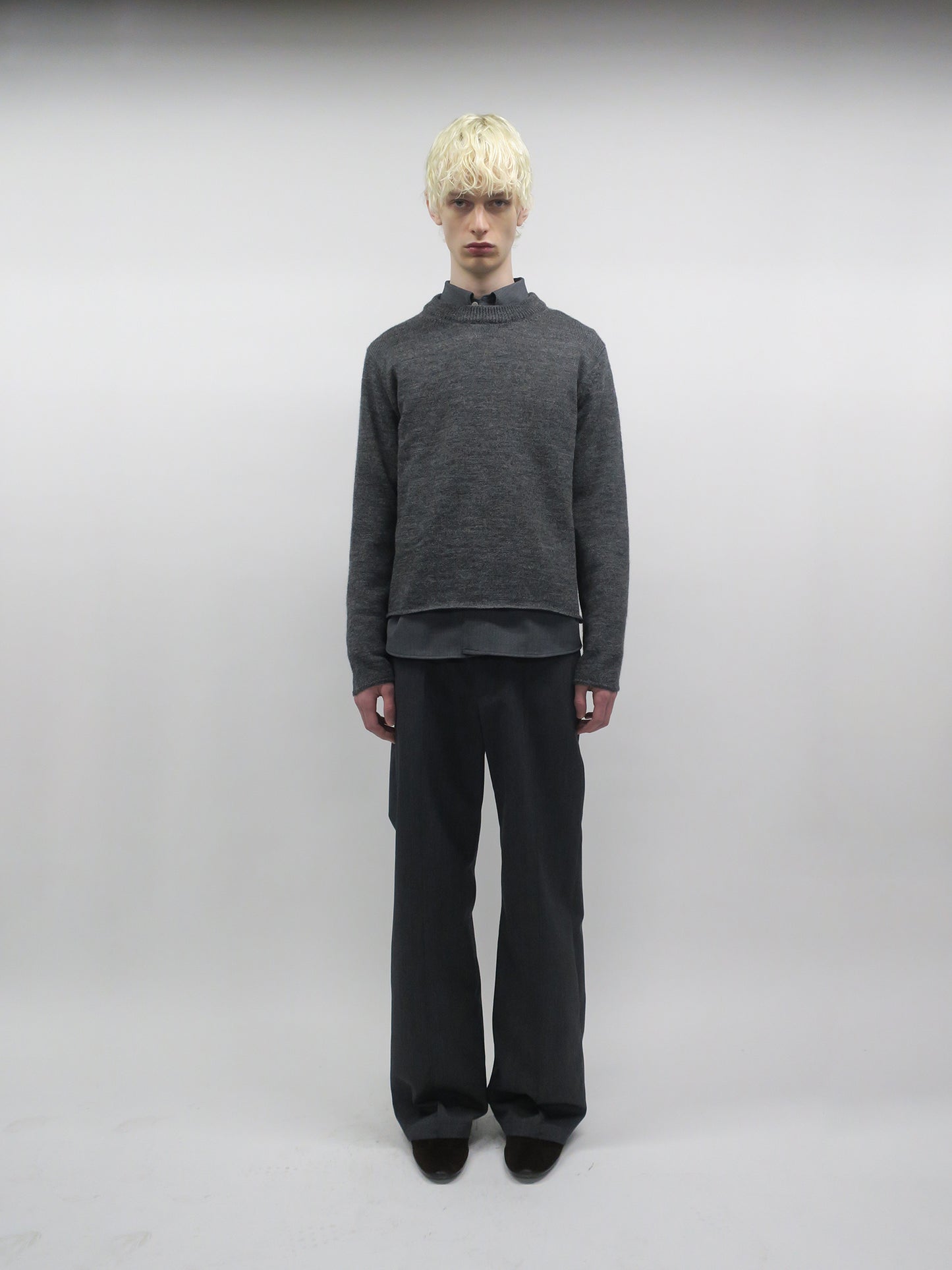 ROYAL HIGH-DENSITY PIN-TUCK TROUSERS / GRAY
