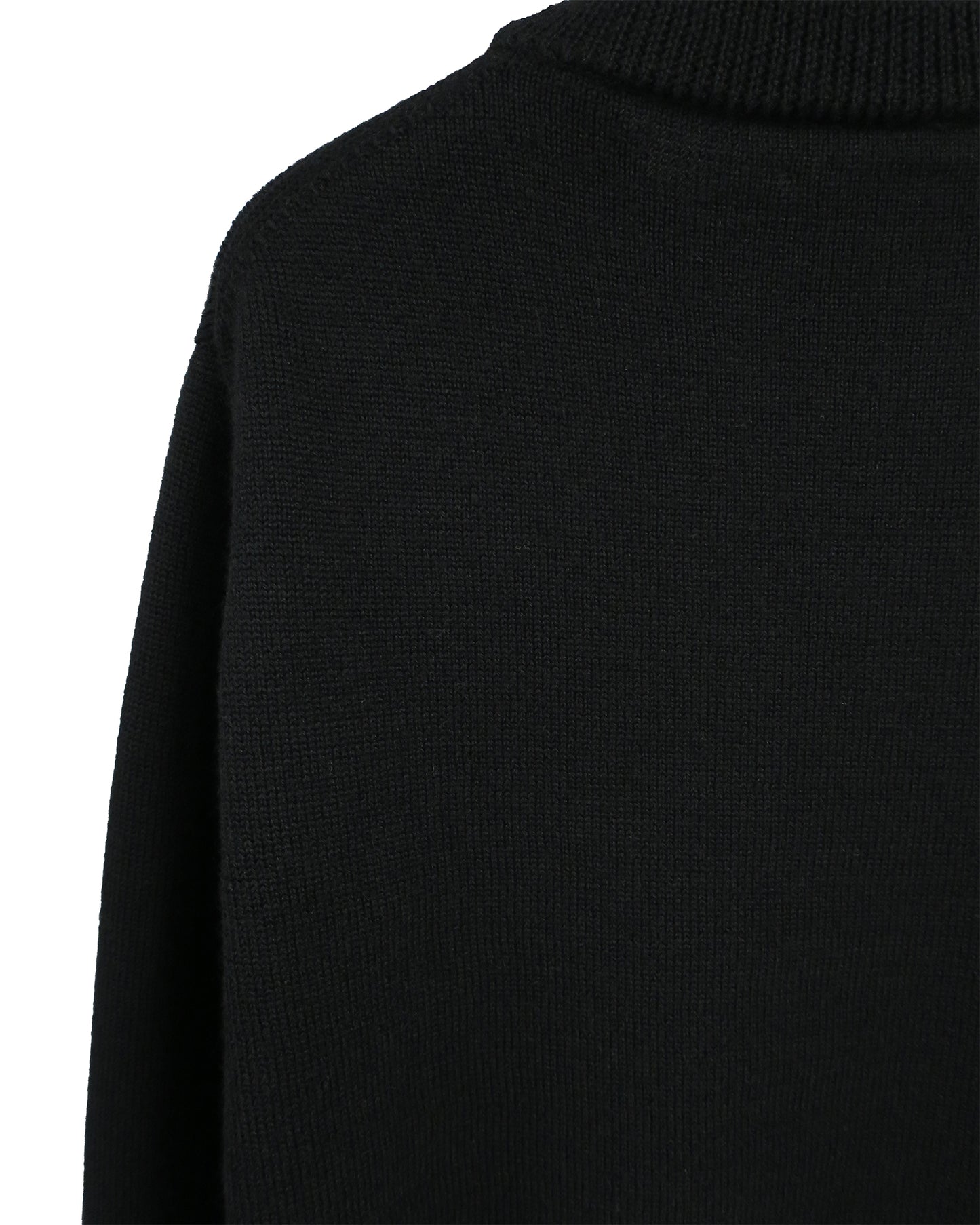 【LIMITED】LUX RIBLESS CROPPED 100%WOOL KNIT / BLACK
