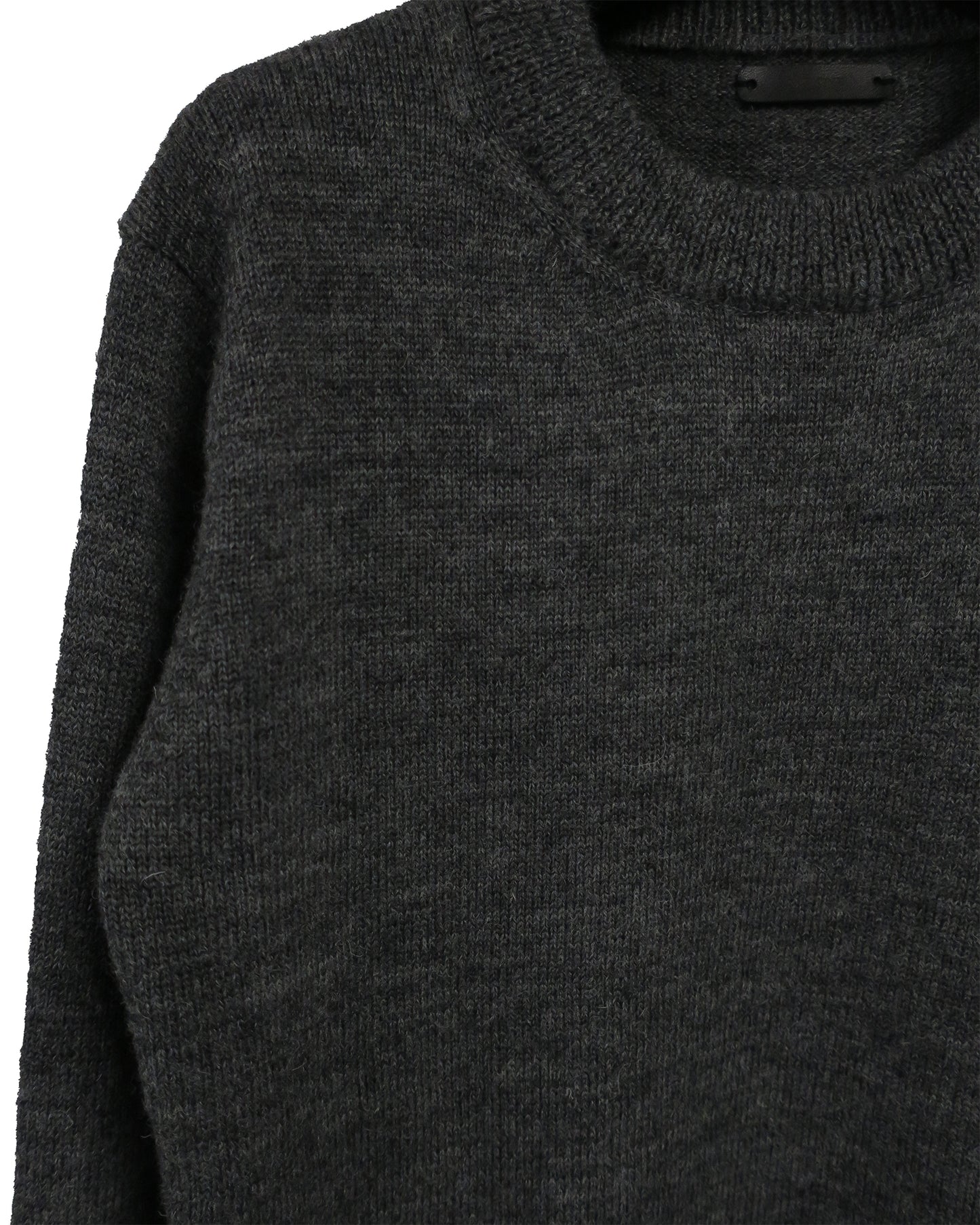 【LIMITED】LUX RIBLESS CROPPED 100%WOOL KNIT / GRAY