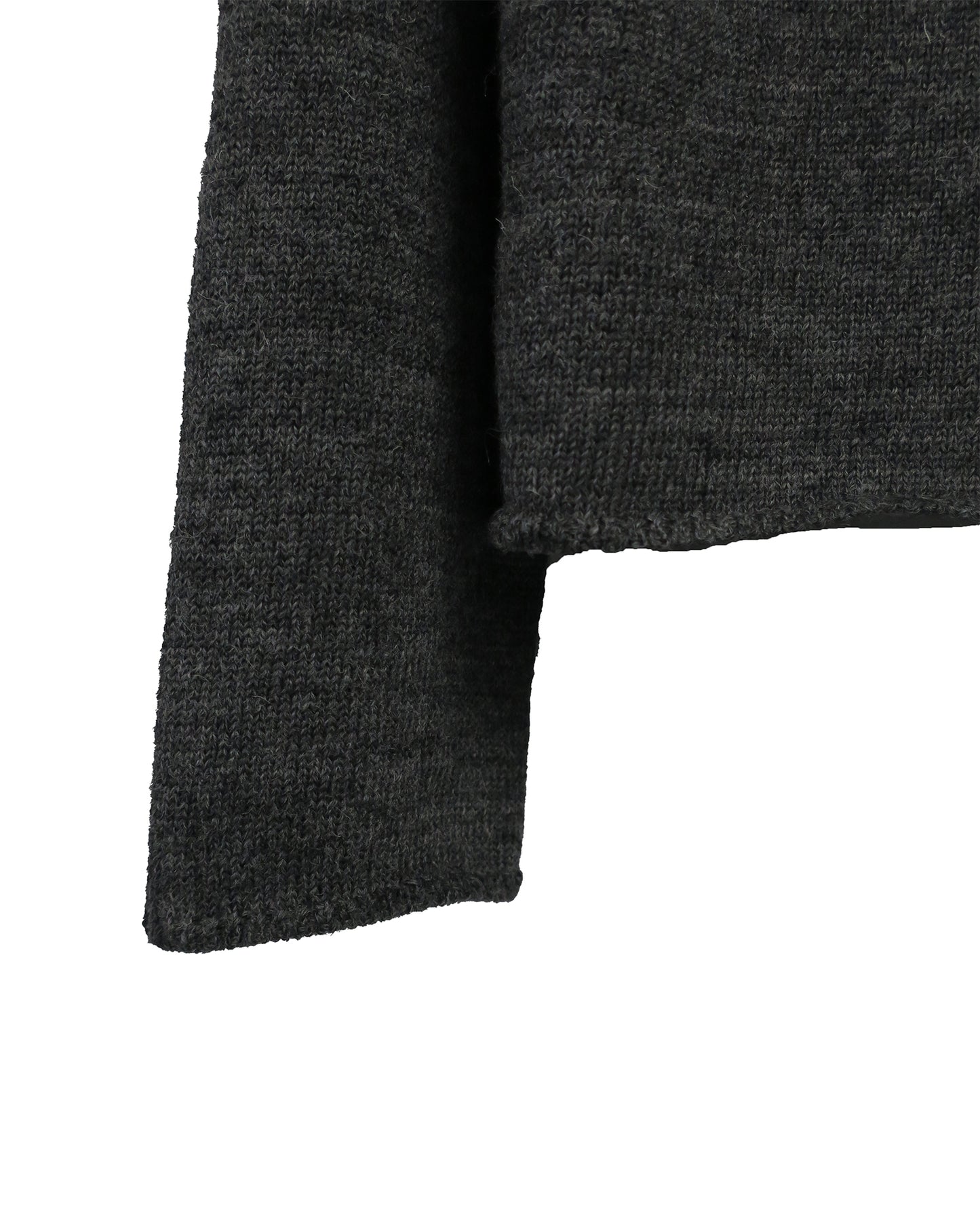 【LIMITED】LUX RIBLESS CROPPED 100%WOOL KNIT / GRAY