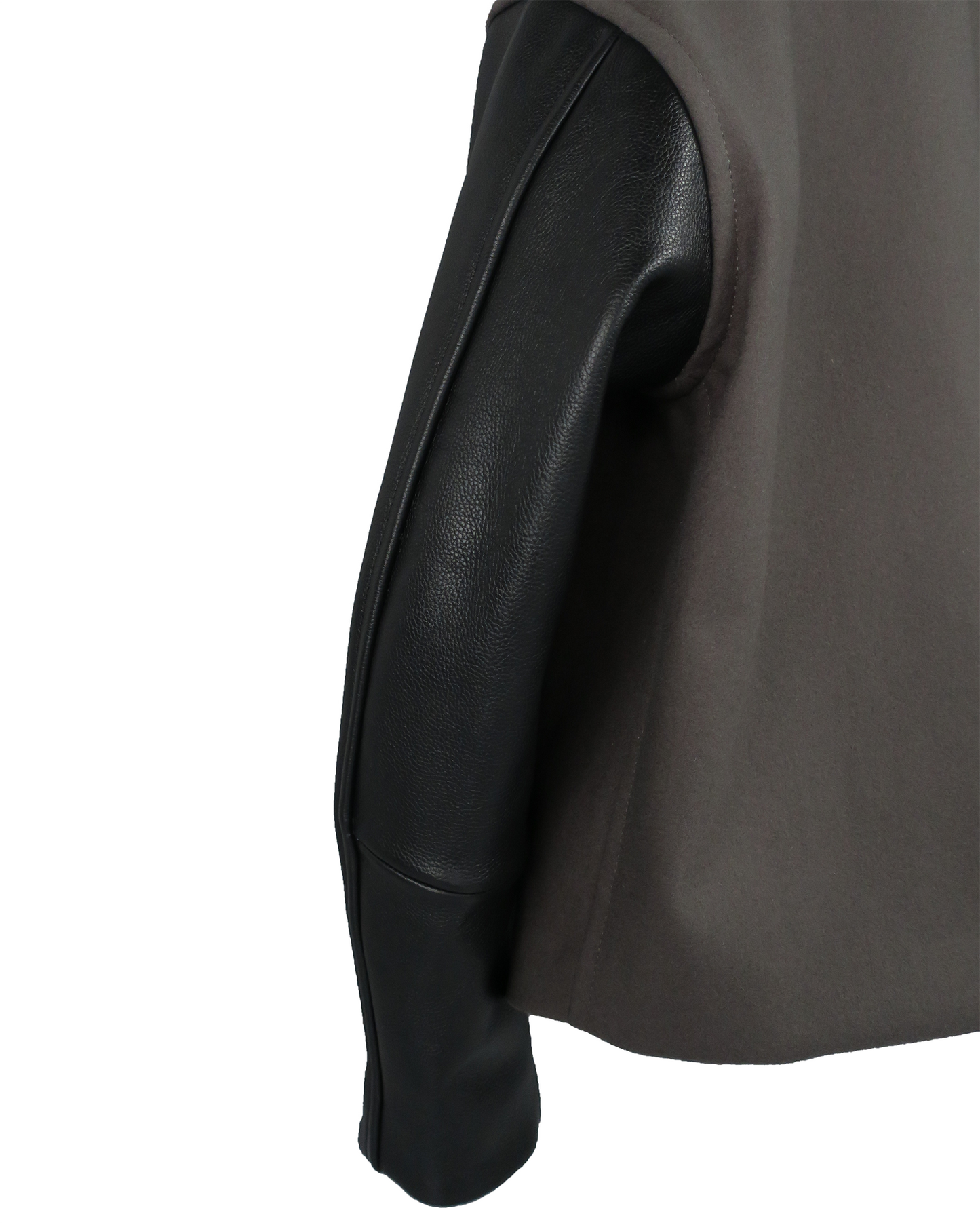 【RE-STOCK】ORIGINAL FULLING MELTON×COW LEATHER AUTHENTIC JACKET/ ORIGINAL GRAY×BLACK