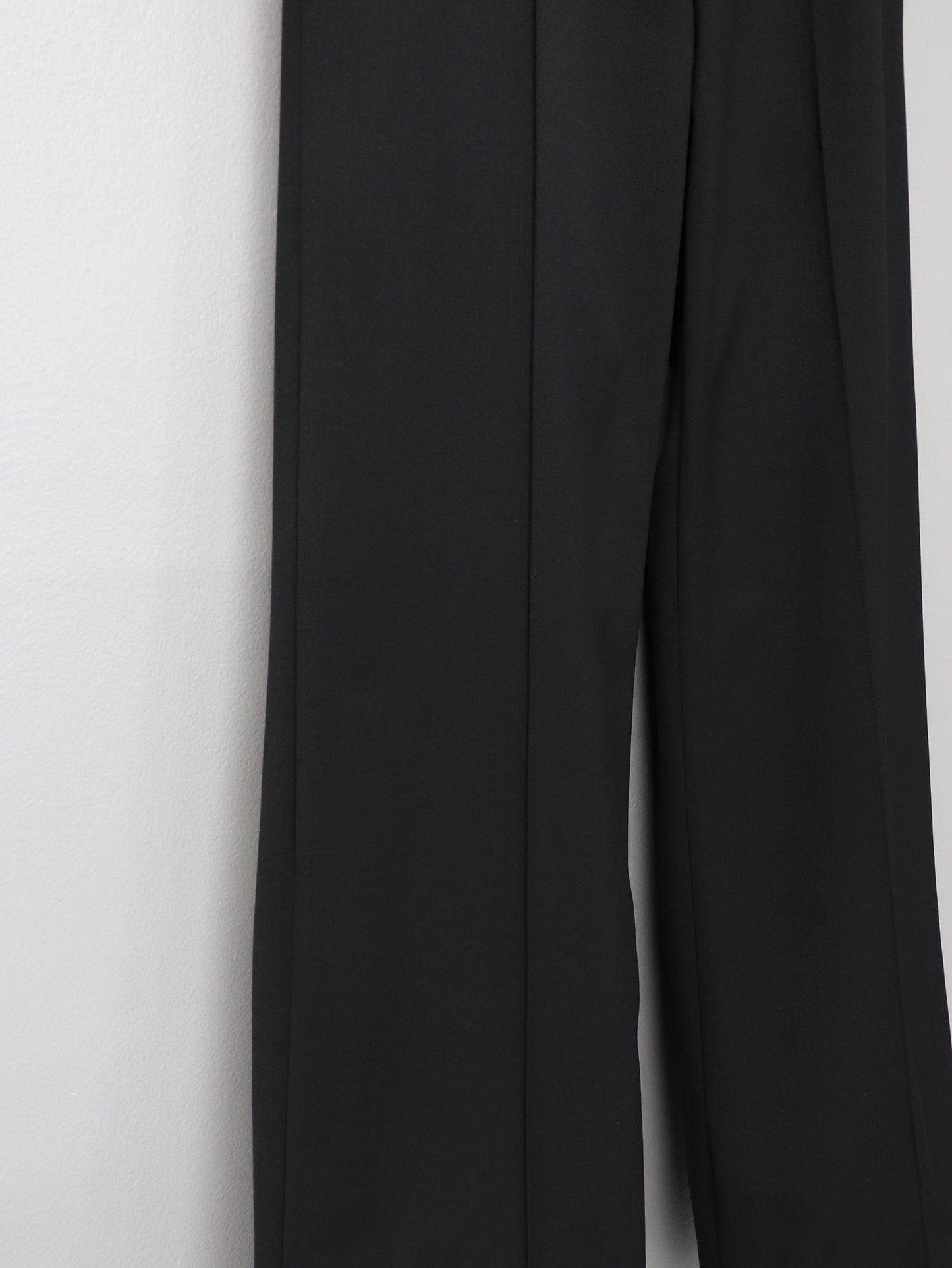 LEMMY'S GABARDINE PIN TUCK BOOT CUT TROUSERS/ BLACK