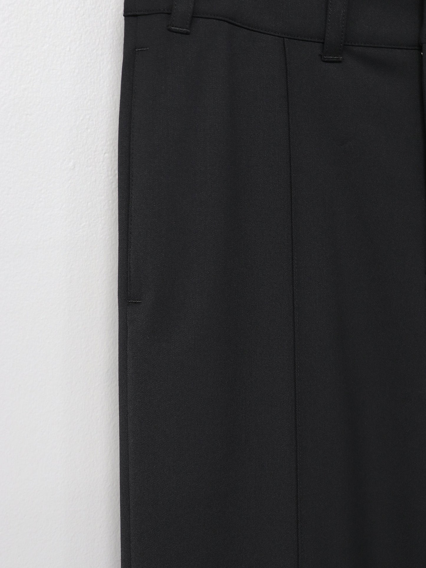 LEMMY'S GABARDINE PIN TUCK BOOT CUT TROUSERS/ BLACK