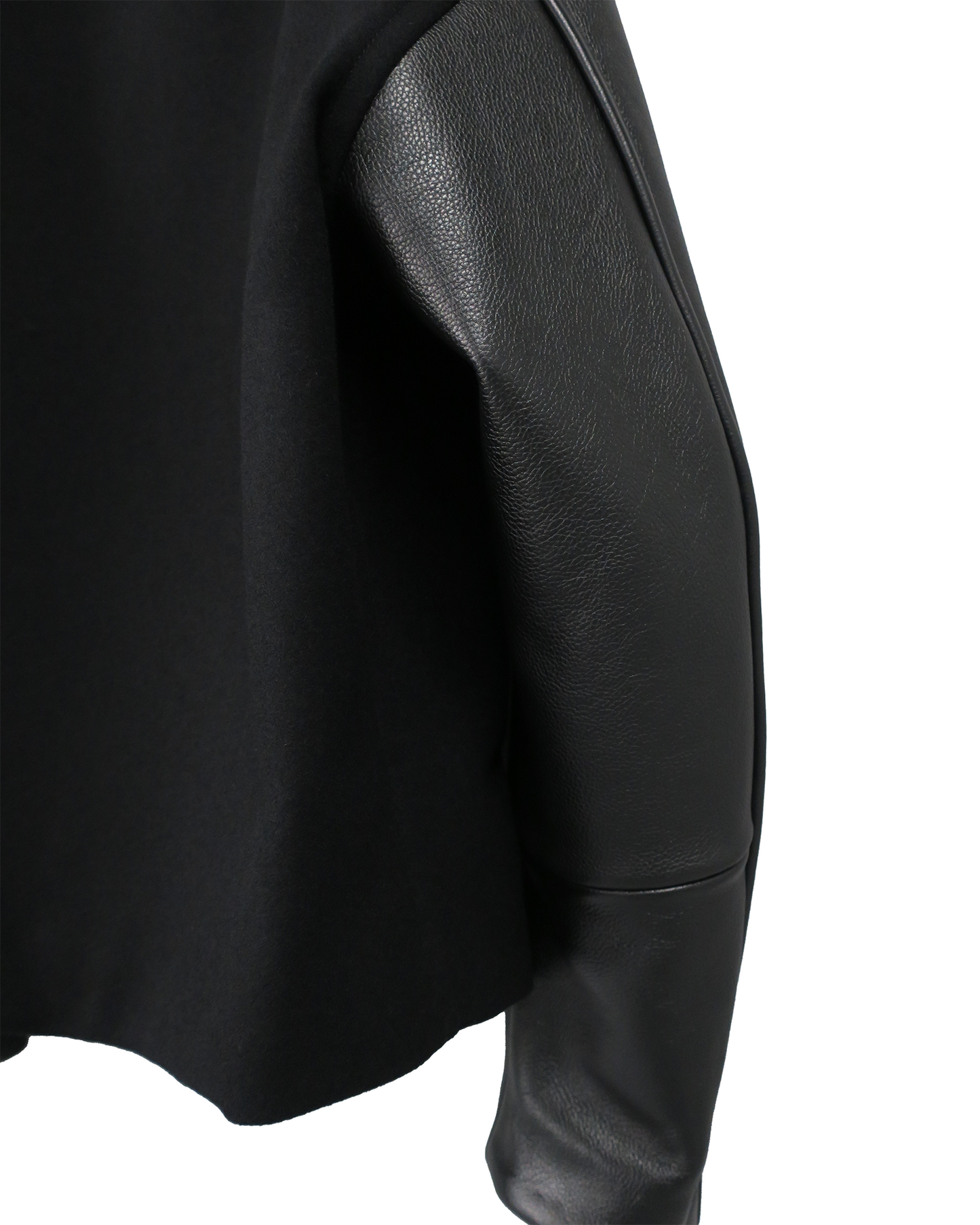 【RE-STOCK】ORIGINAL FULLING MELTON×COW LEATHER AUTHENTIC JACKET/ BLACK