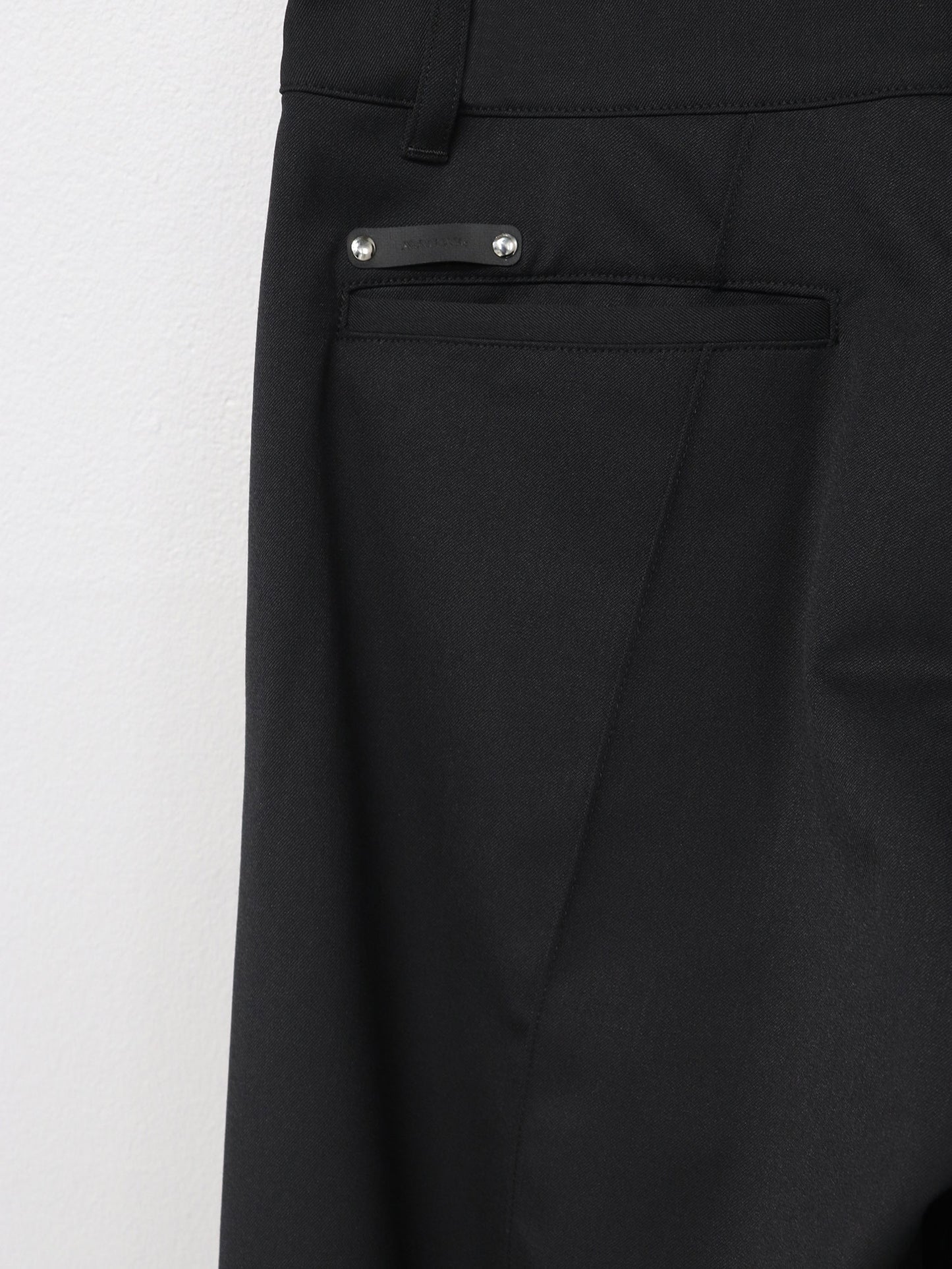 LEMMY'S GABARDINE PIN TUCK BOOT CUT TROUSERS/ BLACK