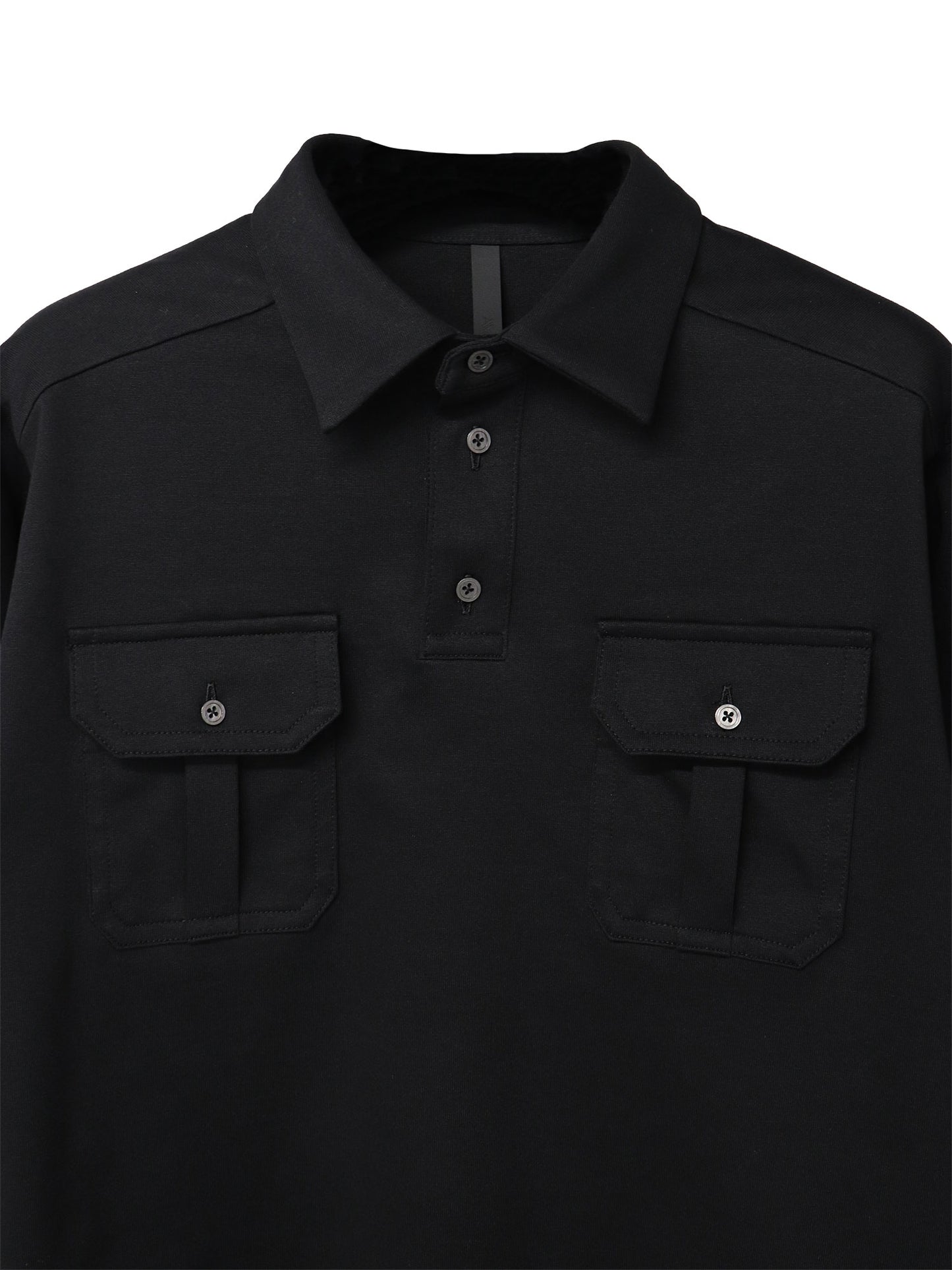 LEMMY’S DARK JERSEY LONG SLEEVE POLO/ BLACK