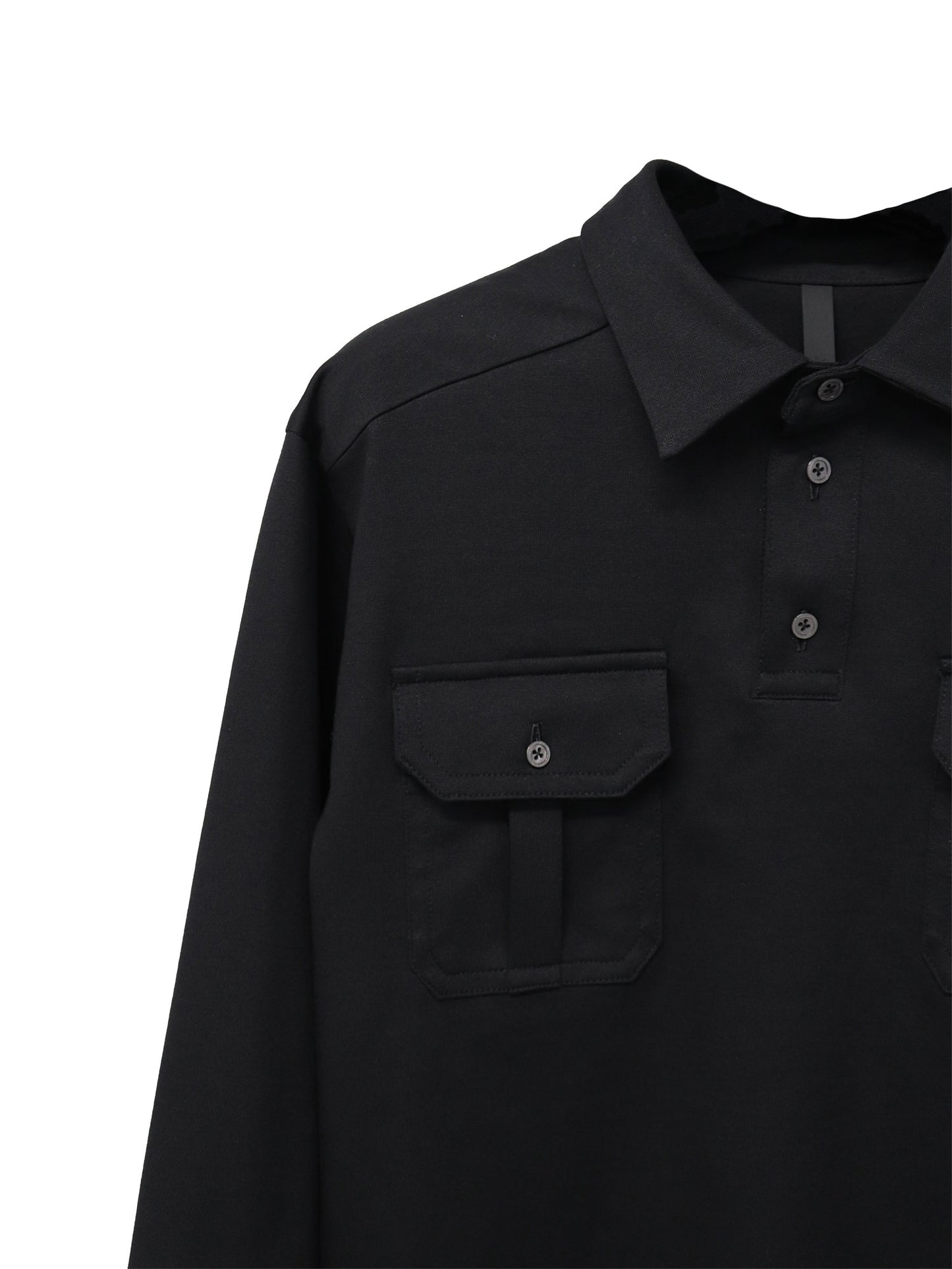 LEMMY’S DARK JERSEY LONG SLEEVE POLO/ BLACK