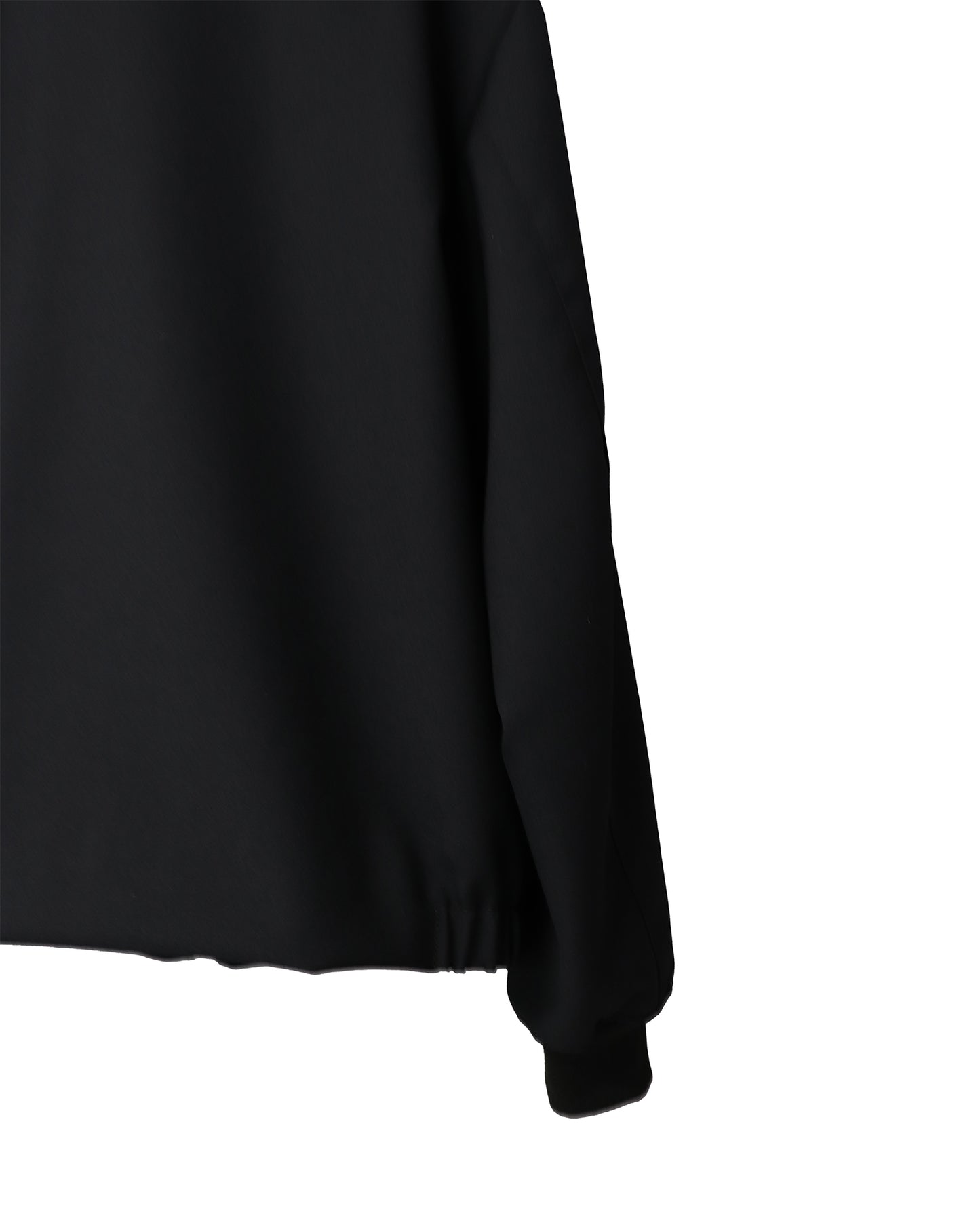 SHEEP LEATHER COLLAR GABARDINE SWING TOP/ BLACK